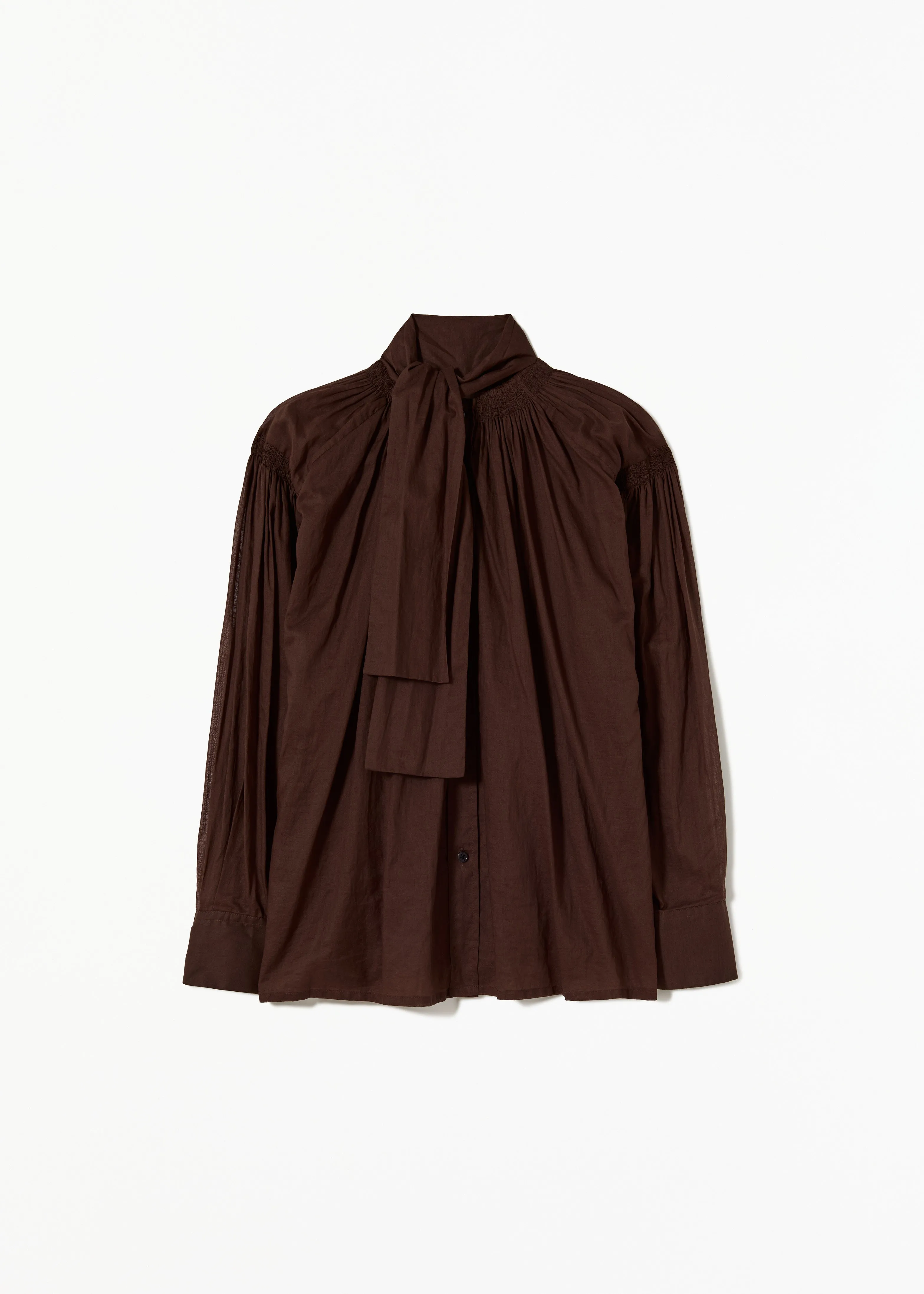 BROWN ORGANZA BLOUSE WITH SCARF sold by Plan C