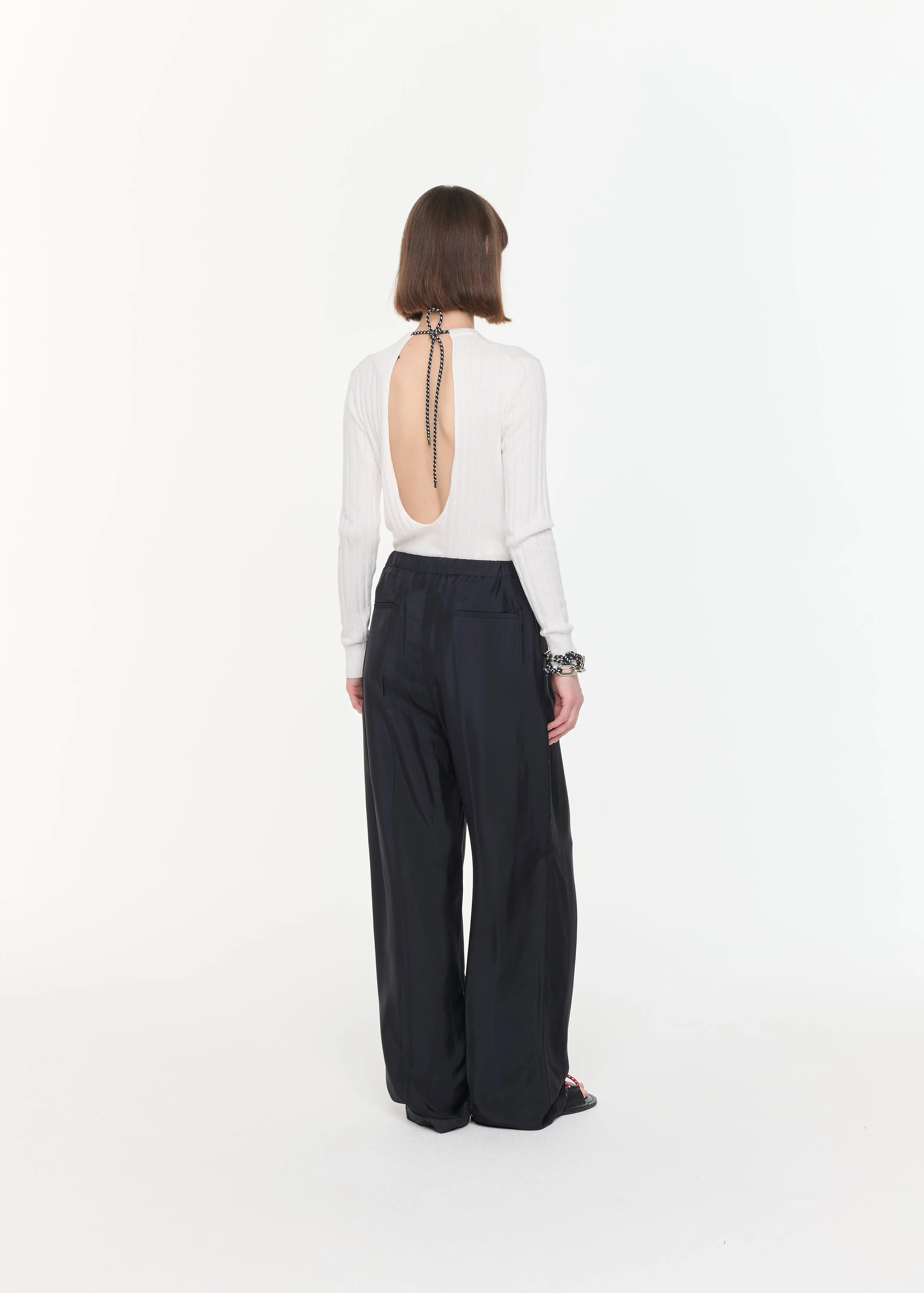 BLACK RELAXED VISCOSE PANTS sold by Plan C product image thumbnail 5