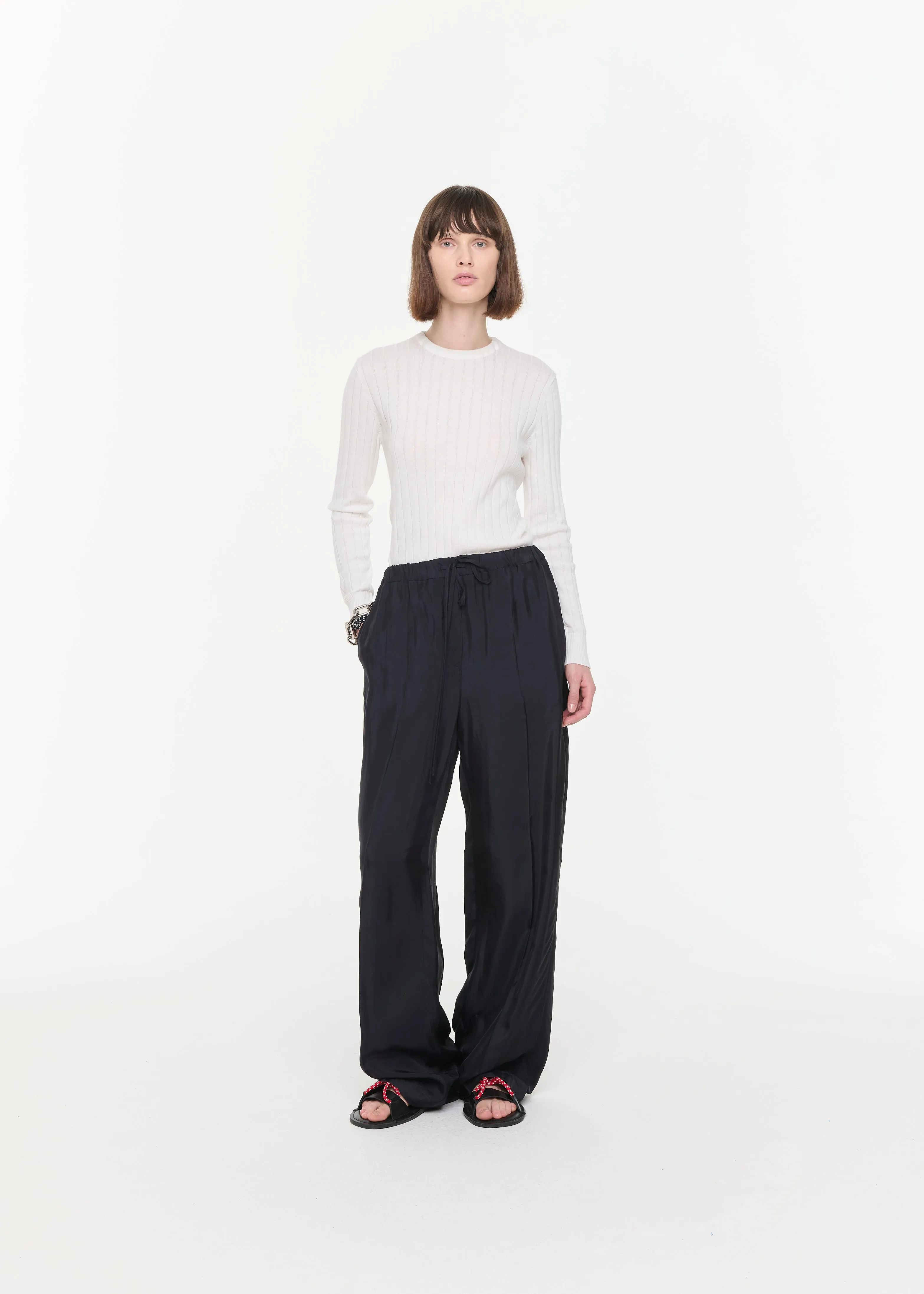 BLACK RELAXED VISCOSE PANTS sold by Plan C product image thumbnail 3