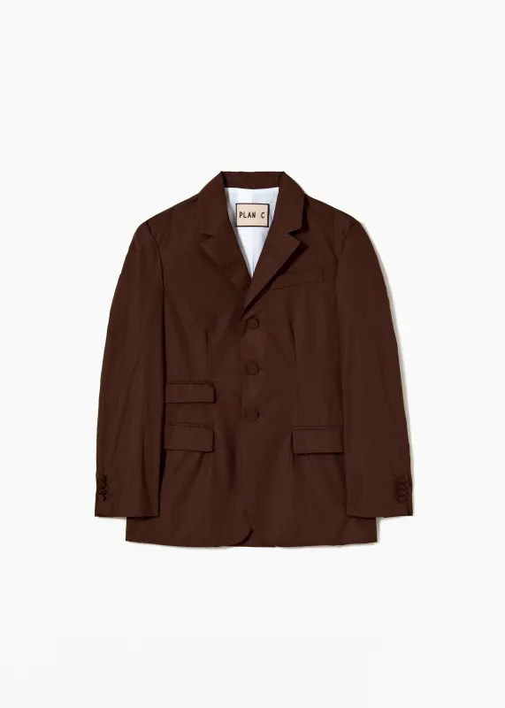 COFFEE COTTON BLAZER made by Plan C