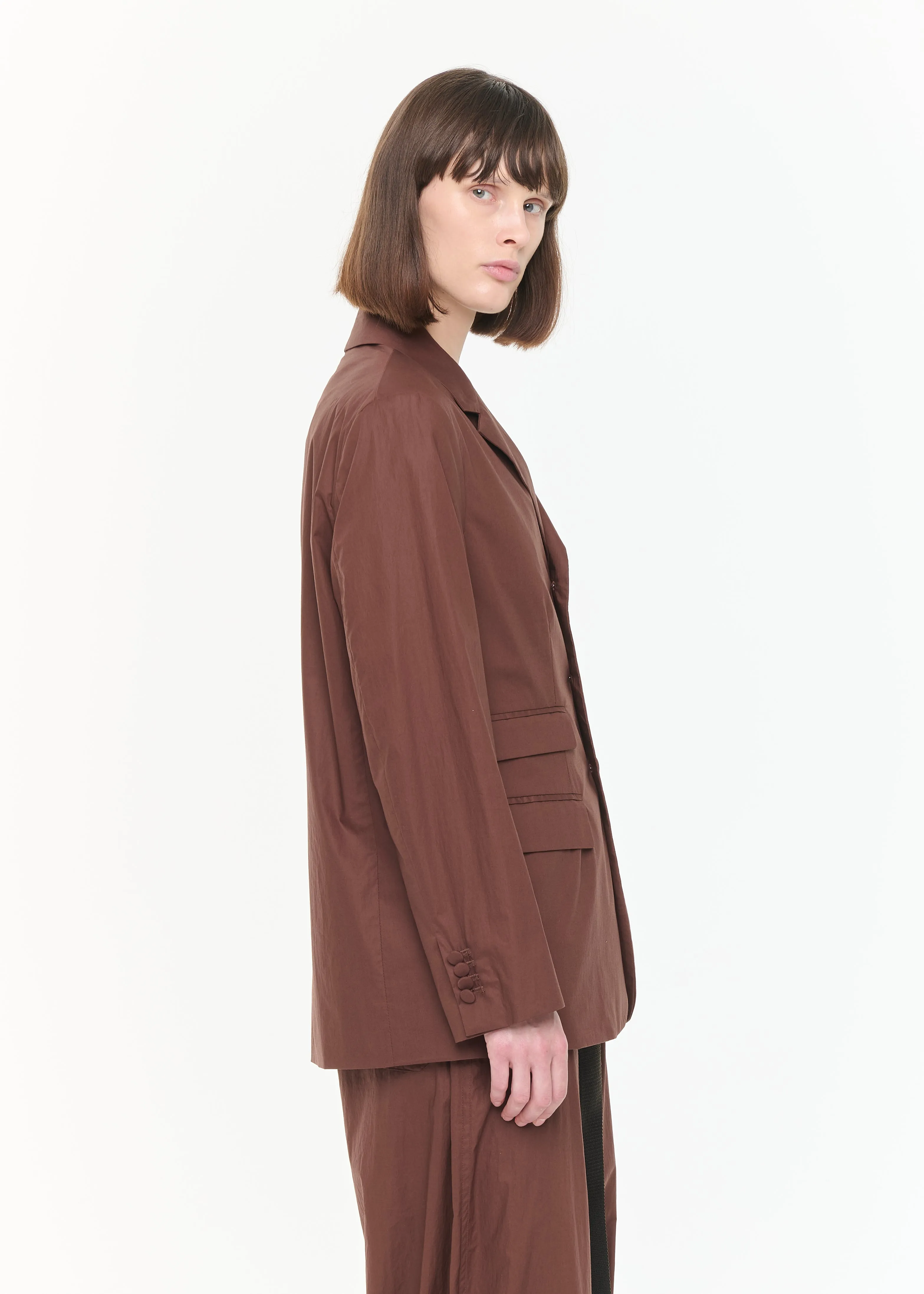 COFFEE COTTON BLAZER sold by Plan C product image thumbnail 4