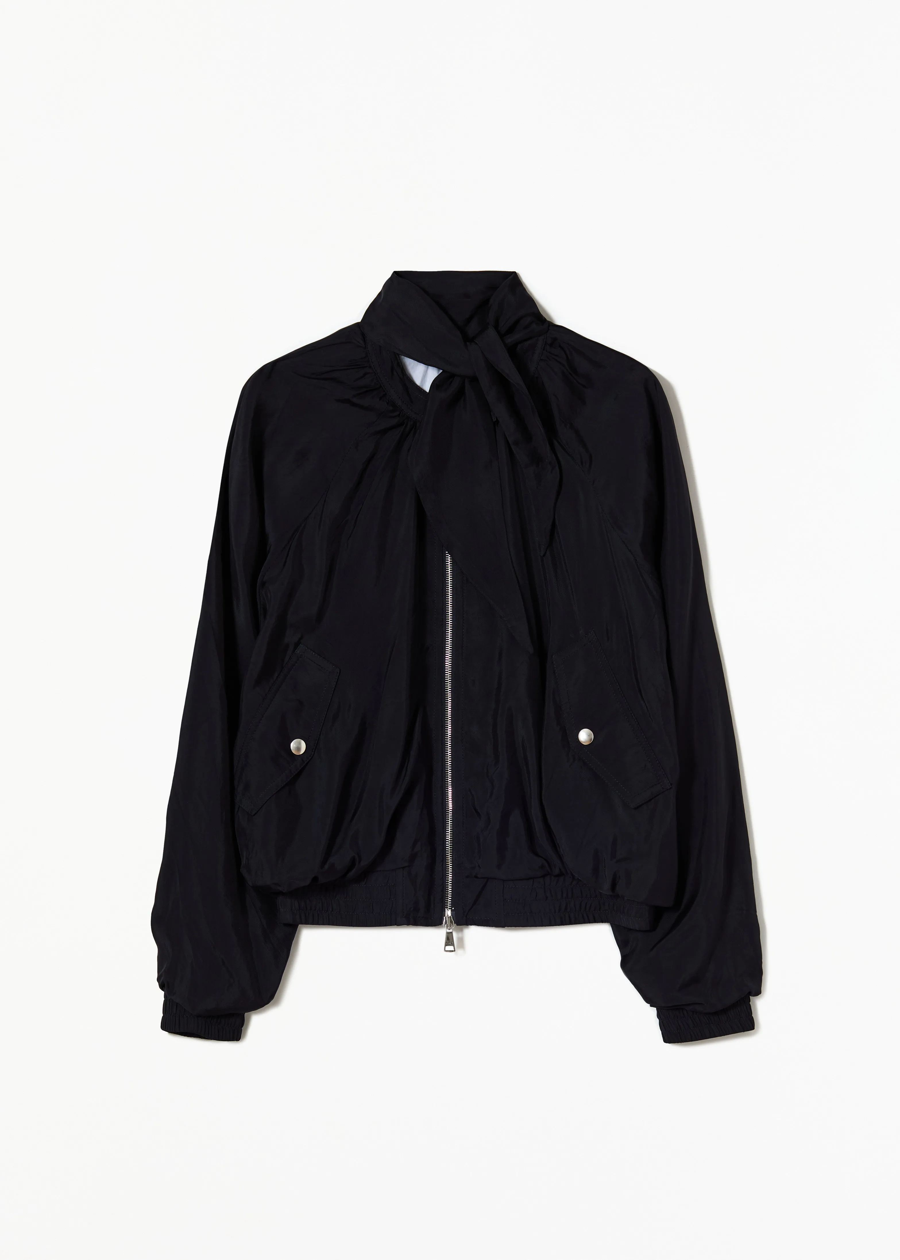 BLUE BLACK BOMBER JACKET sold by Plan C