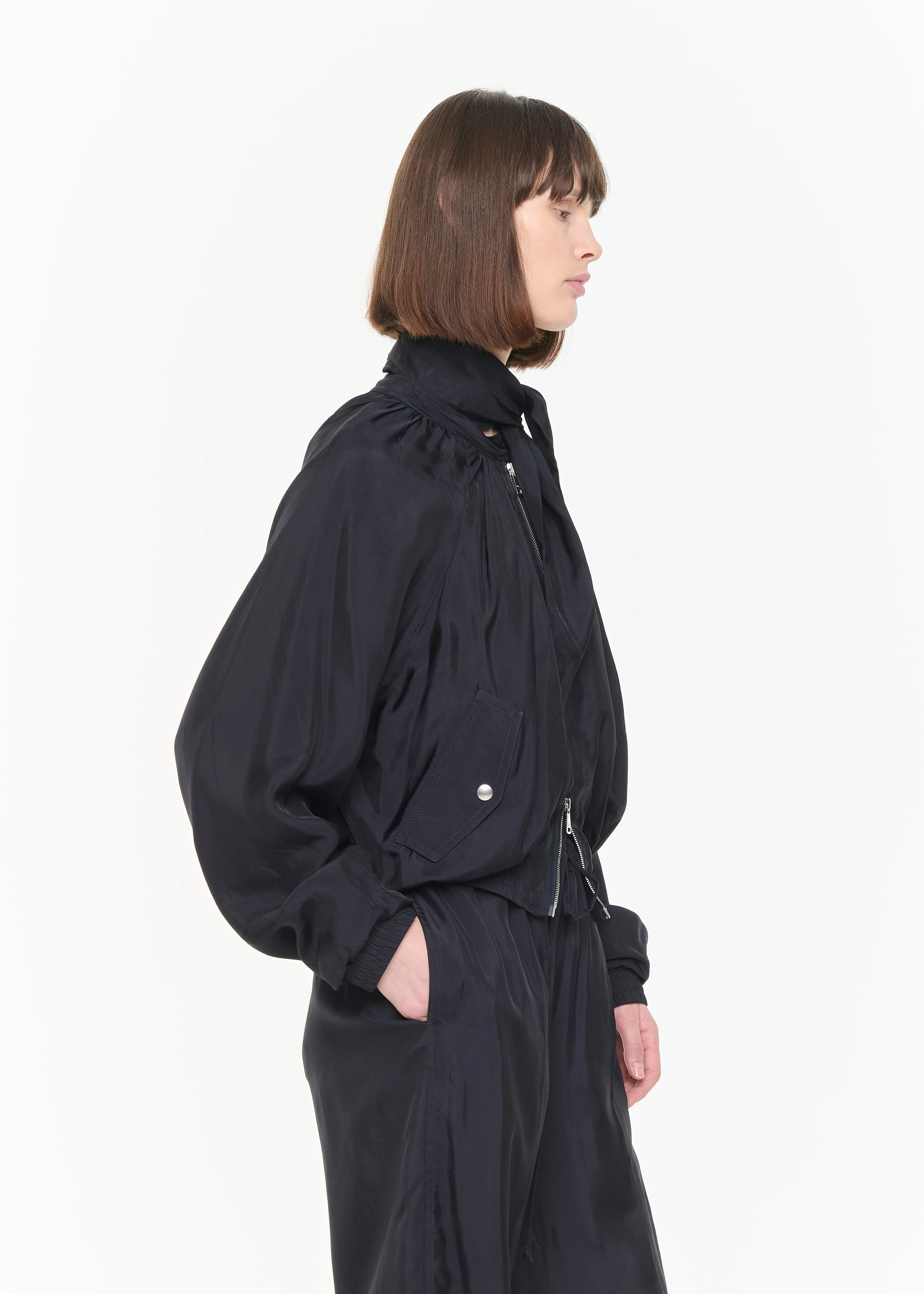 BLUE BLACK BOMBER JACKET sold by Plan C product image thumbnail 5