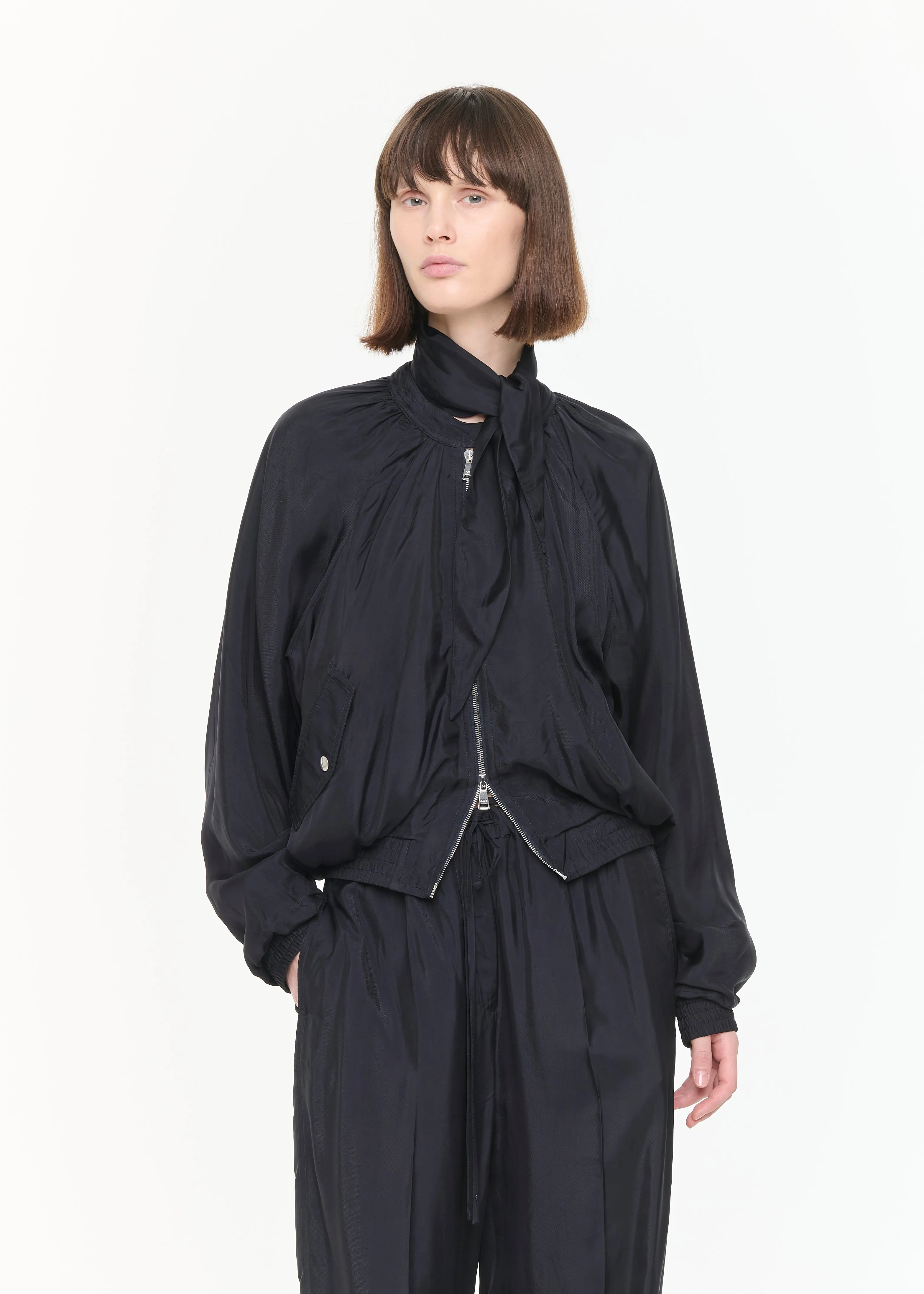 BLUE BLACK BOMBER JACKET sold by Plan C product image thumbnail 3