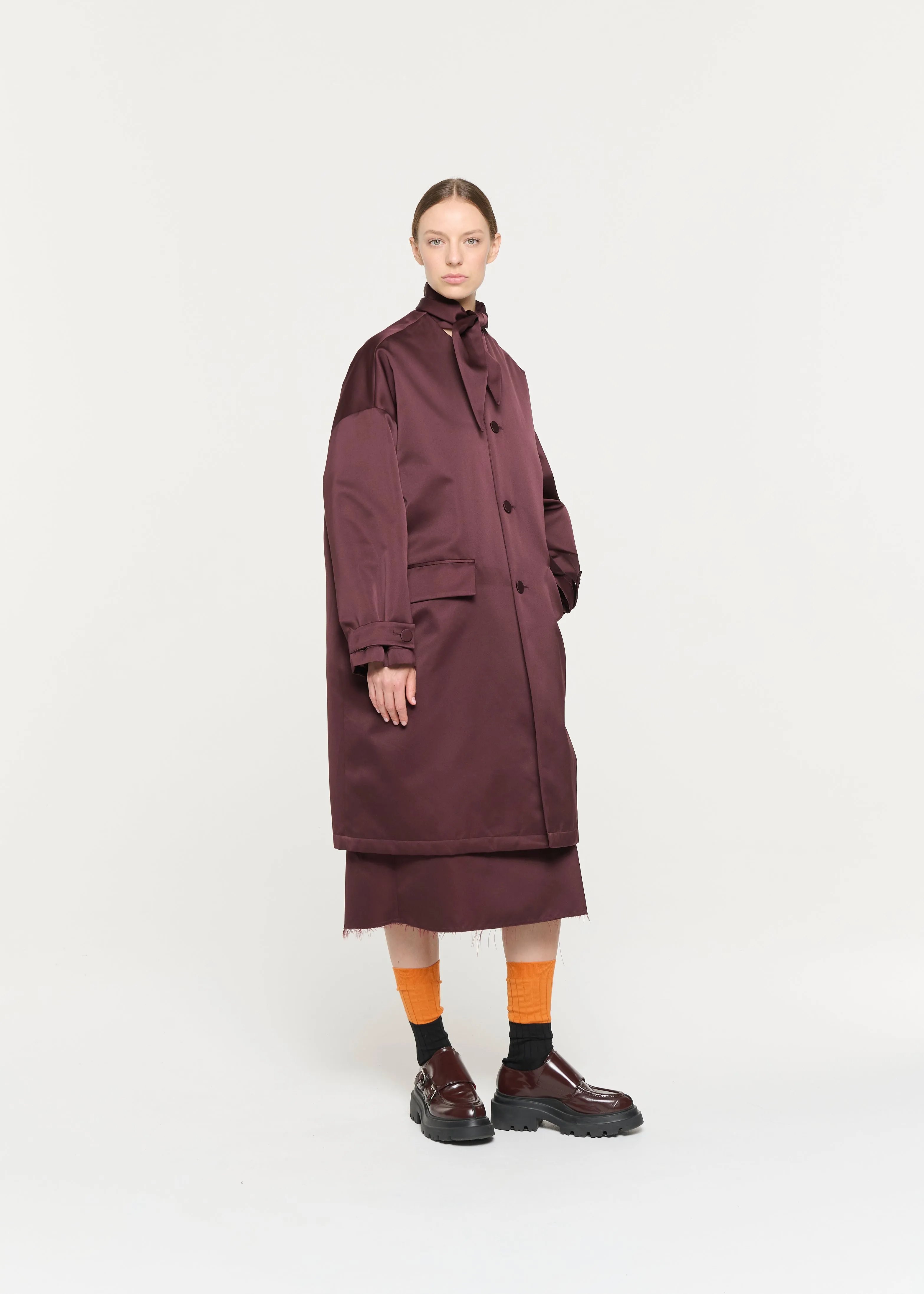 BURGUNDY COAT IN DUCHESSE sold by Plan C product image thumbnail 4