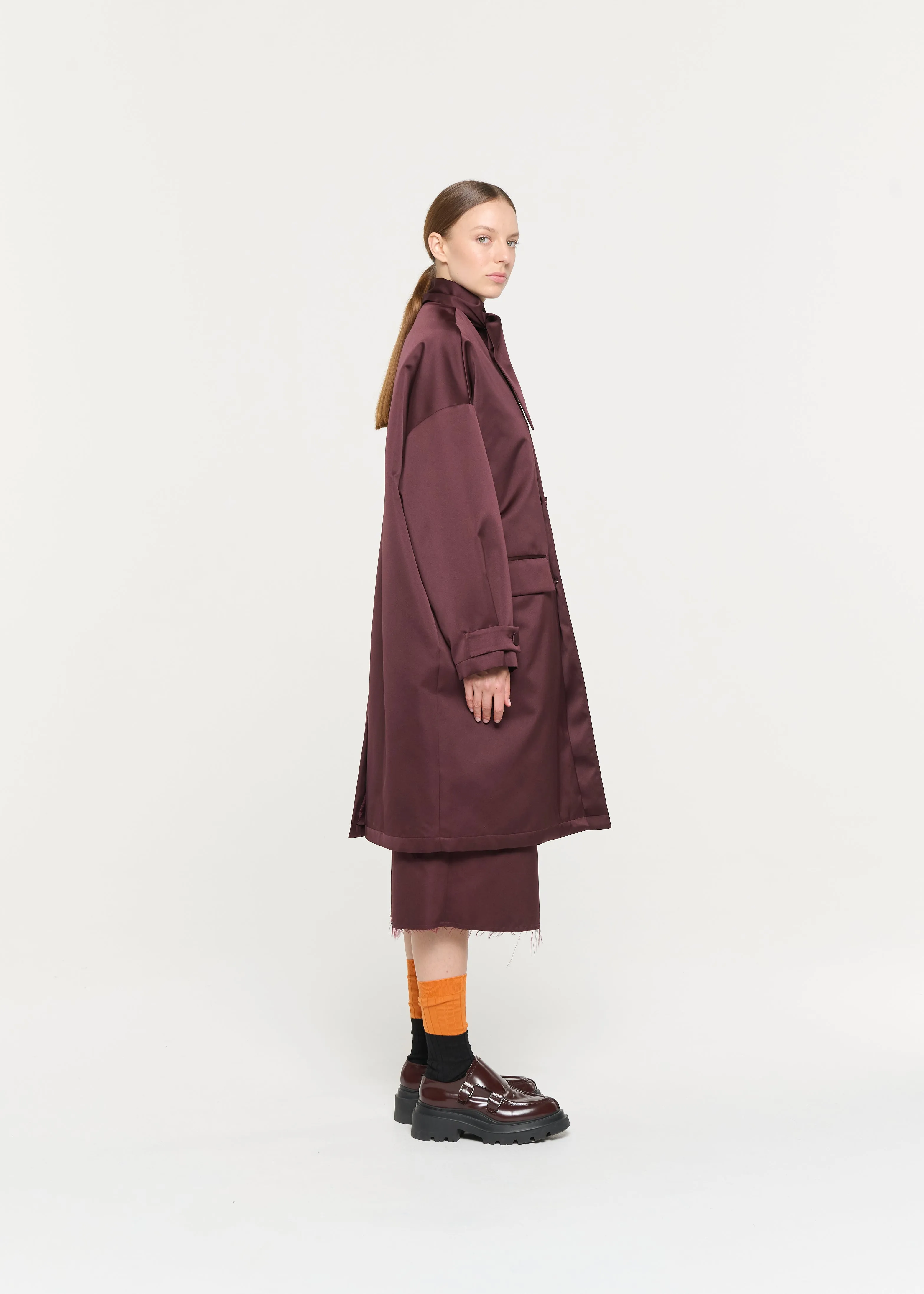 BURGUNDY COAT IN DUCHESSE sold by Plan C product image thumbnail 5