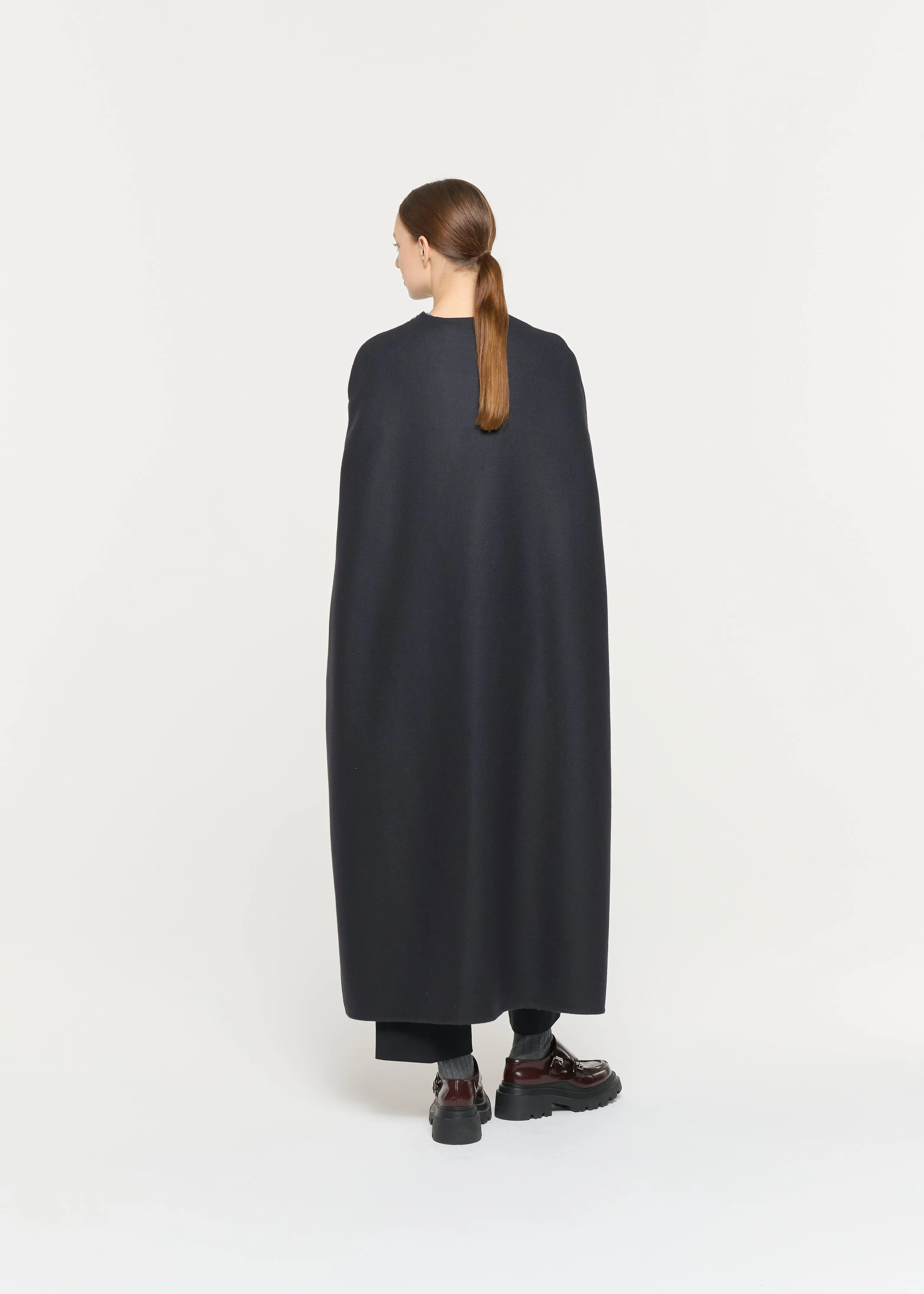 DOUBLE WOOL BLUE BLACK CAPE sold by Plan C product image thumbnail 5
