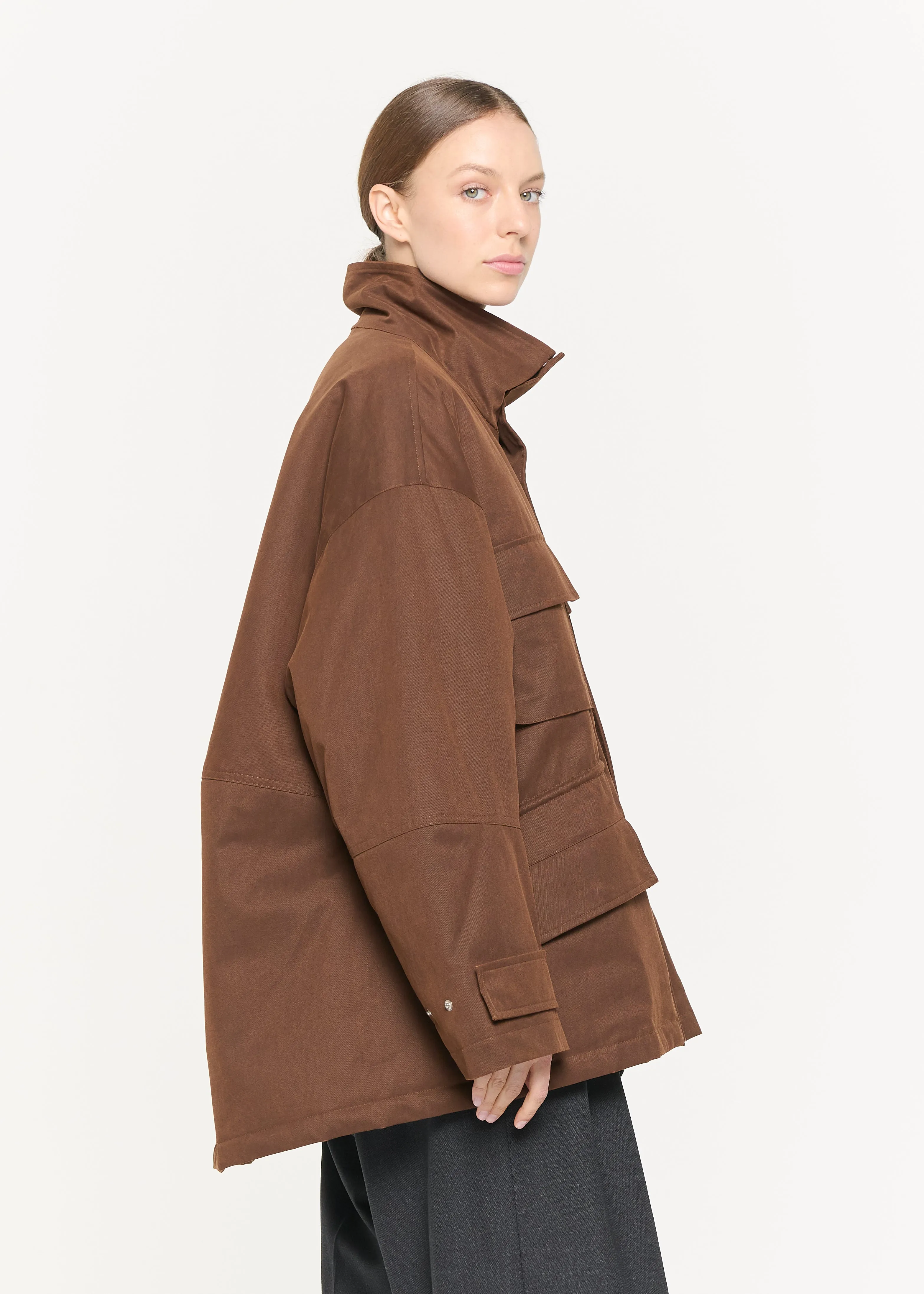 COTTON TWILL CARGO JACKET sold by Plan C product image thumbnail 5