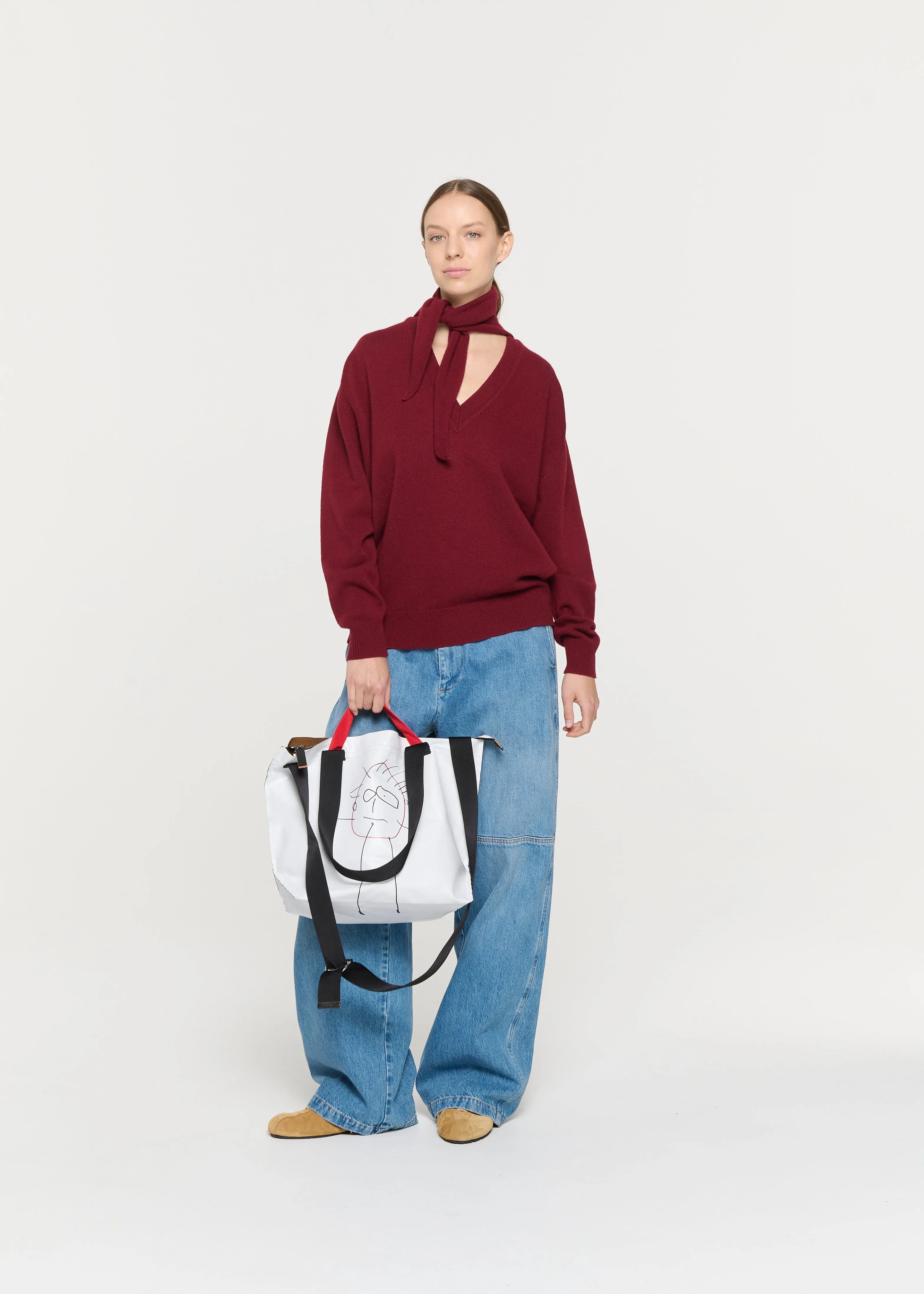 BURGUNDY KNIT WITH SHAWL sold by Plan C product image thumbnail 2