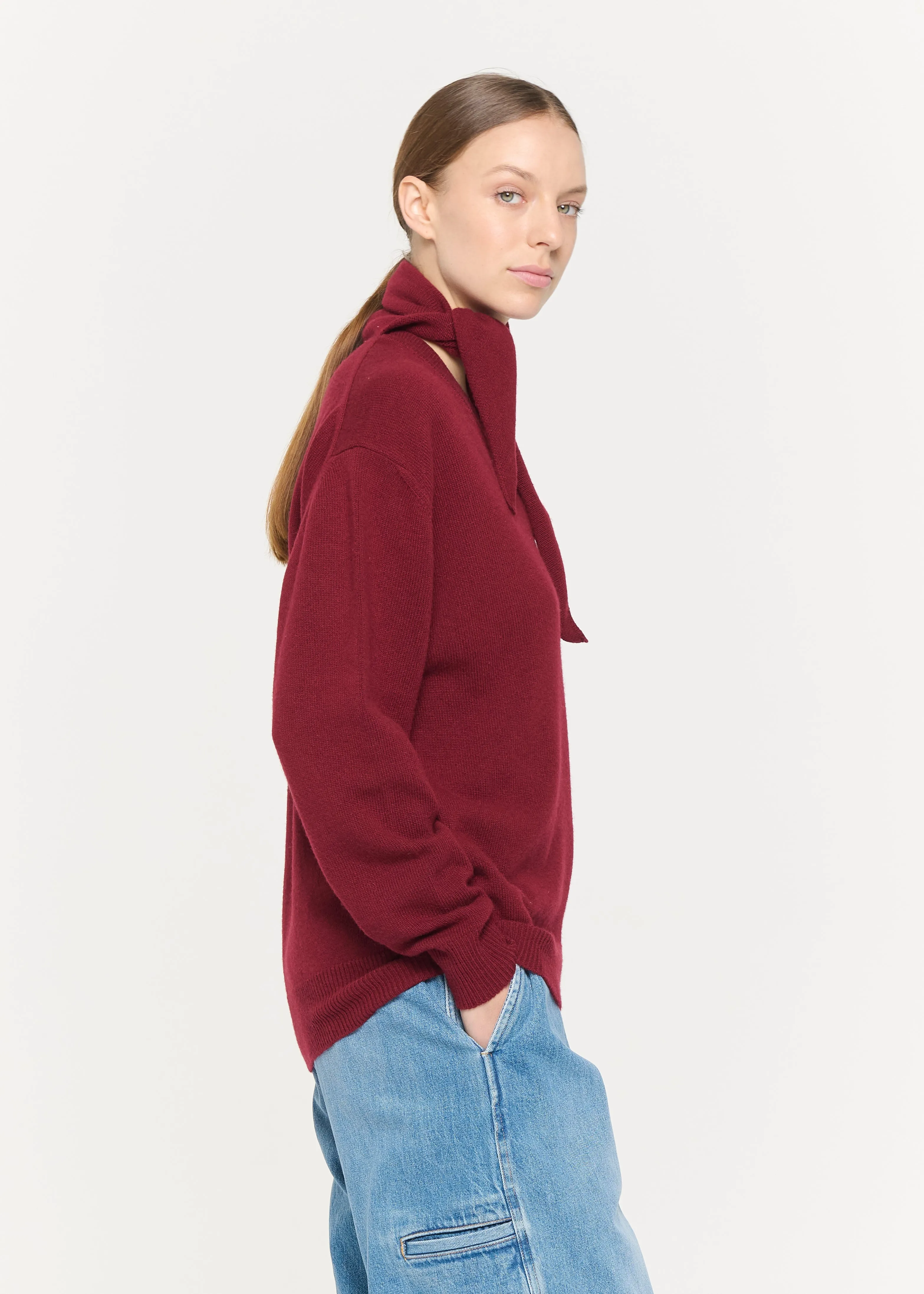 BURGUNDY KNIT WITH SHAWL sold by Plan C product image thumbnail 5