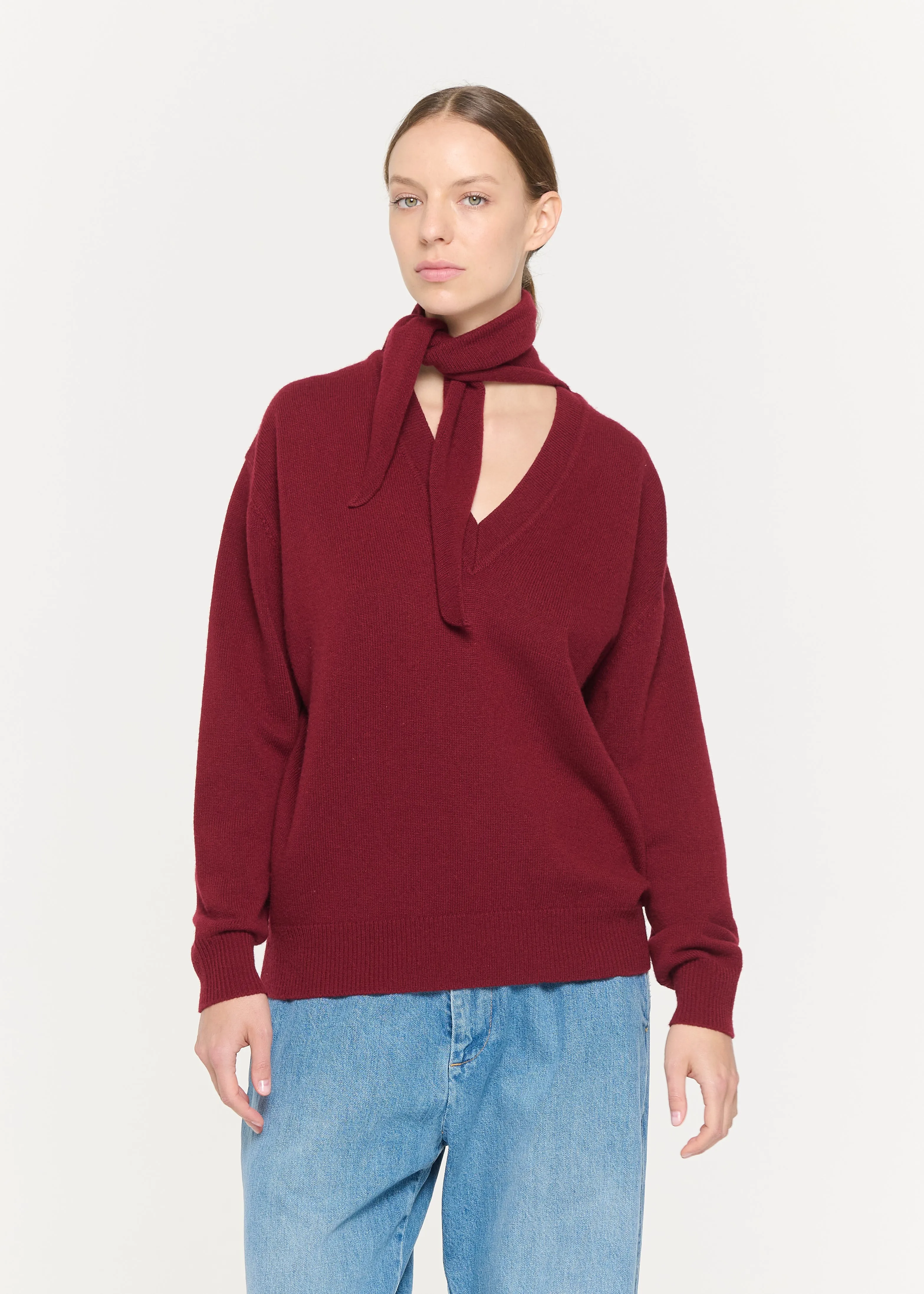 BURGUNDY KNIT WITH SHAWL sold by Plan C product image thumbnail 3