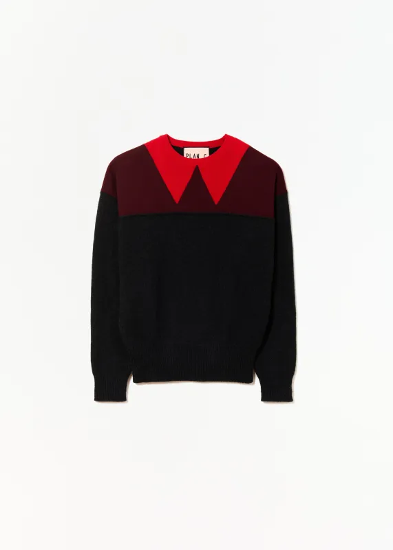 INTARSIA CREW-NECK KNIT sold by Plan C