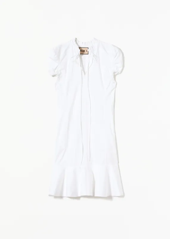 COTTON MINI DRESS WITH PUFFED SLEEVES made by Plan C