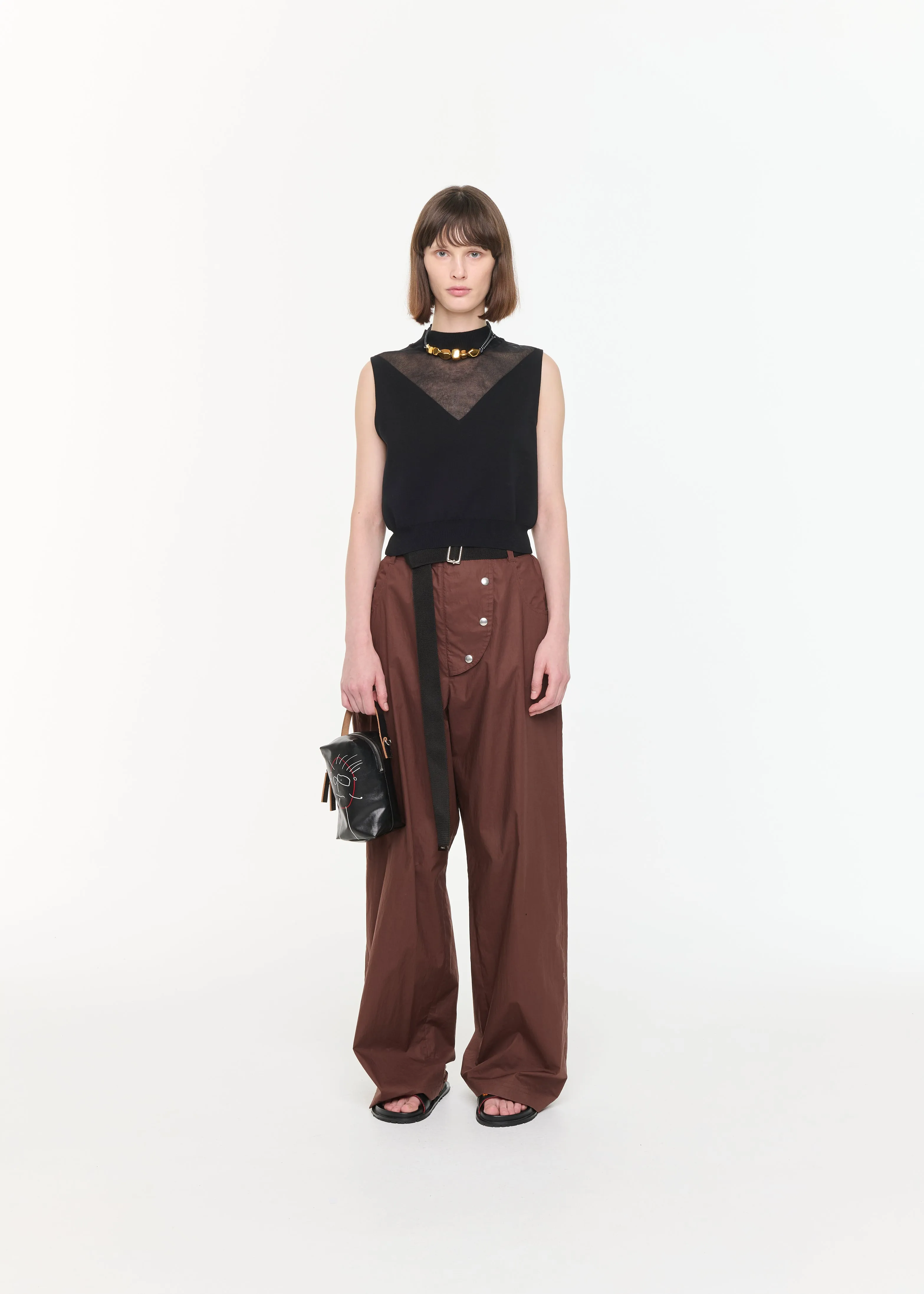 INTARSIA COTTON BLACK VEST sold by Plan C product image thumbnail 2