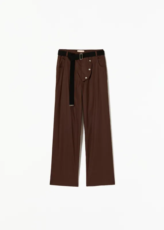 LIGHT PARACHUTE TWILL BROWN PANTS made by Plan C