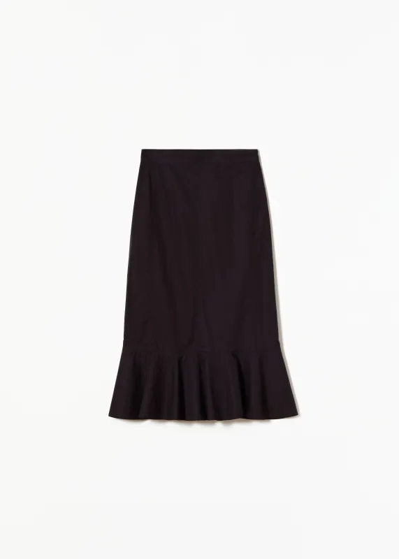 POPELINE SKIRT WITH RUFFLED HEMLINE made by Plan C