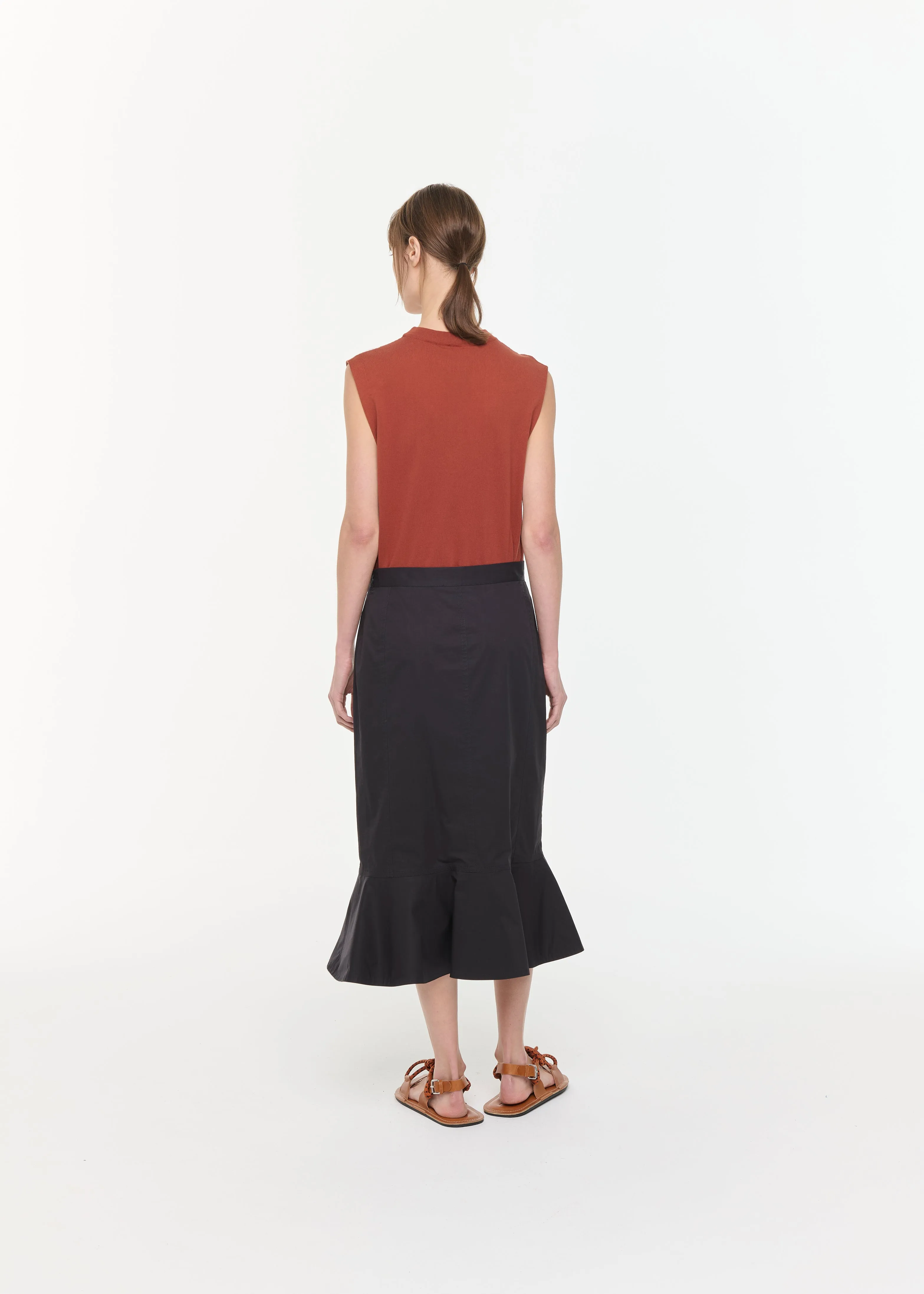 POPELINE SKIRT WITH RUFFLED HEMLINE sold by Plan C product image thumbnail 5