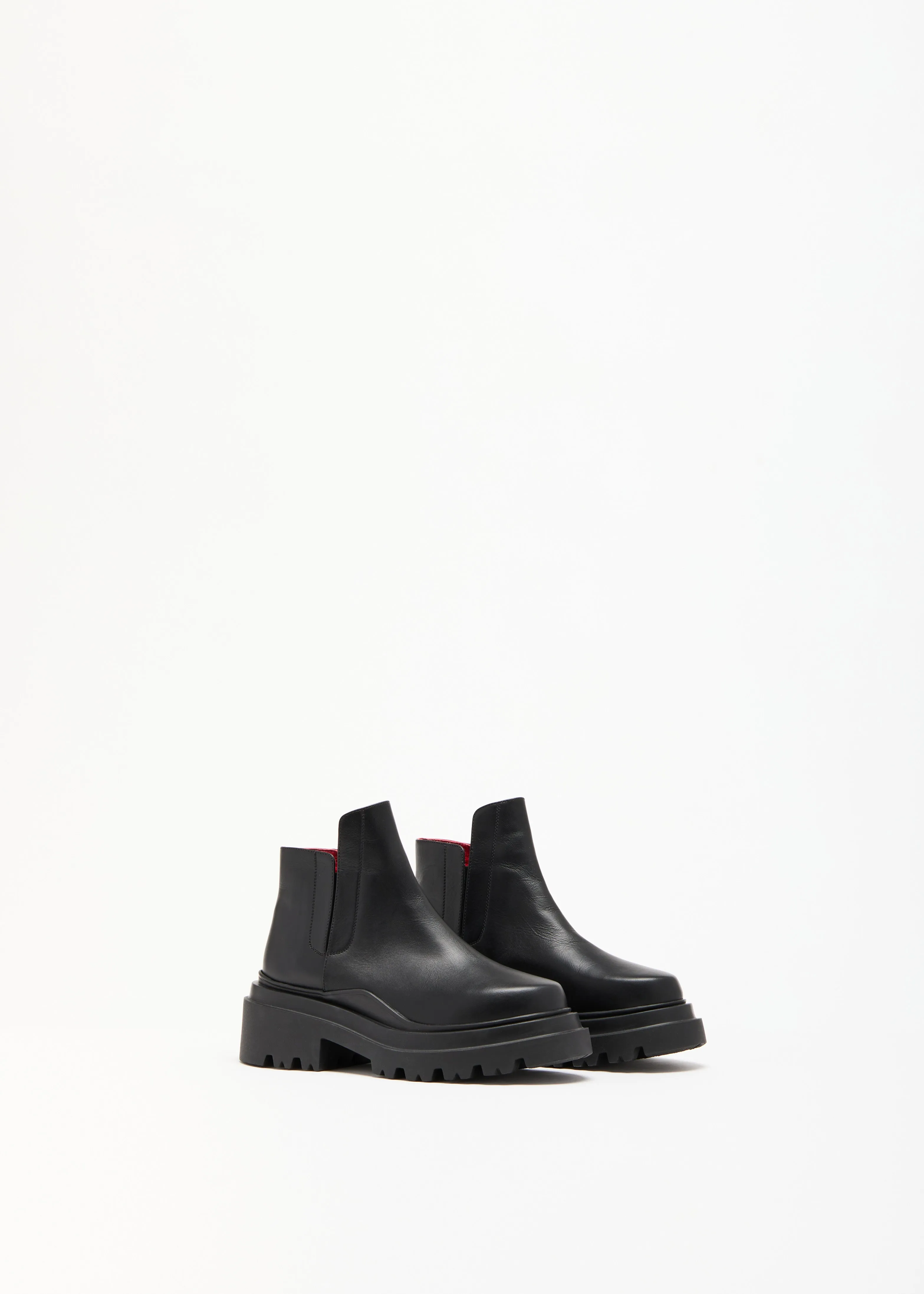 CHUNKY SOLE LEATHER ANKLE BOOTS BLACK sold by Plan C product image thumbnail 2