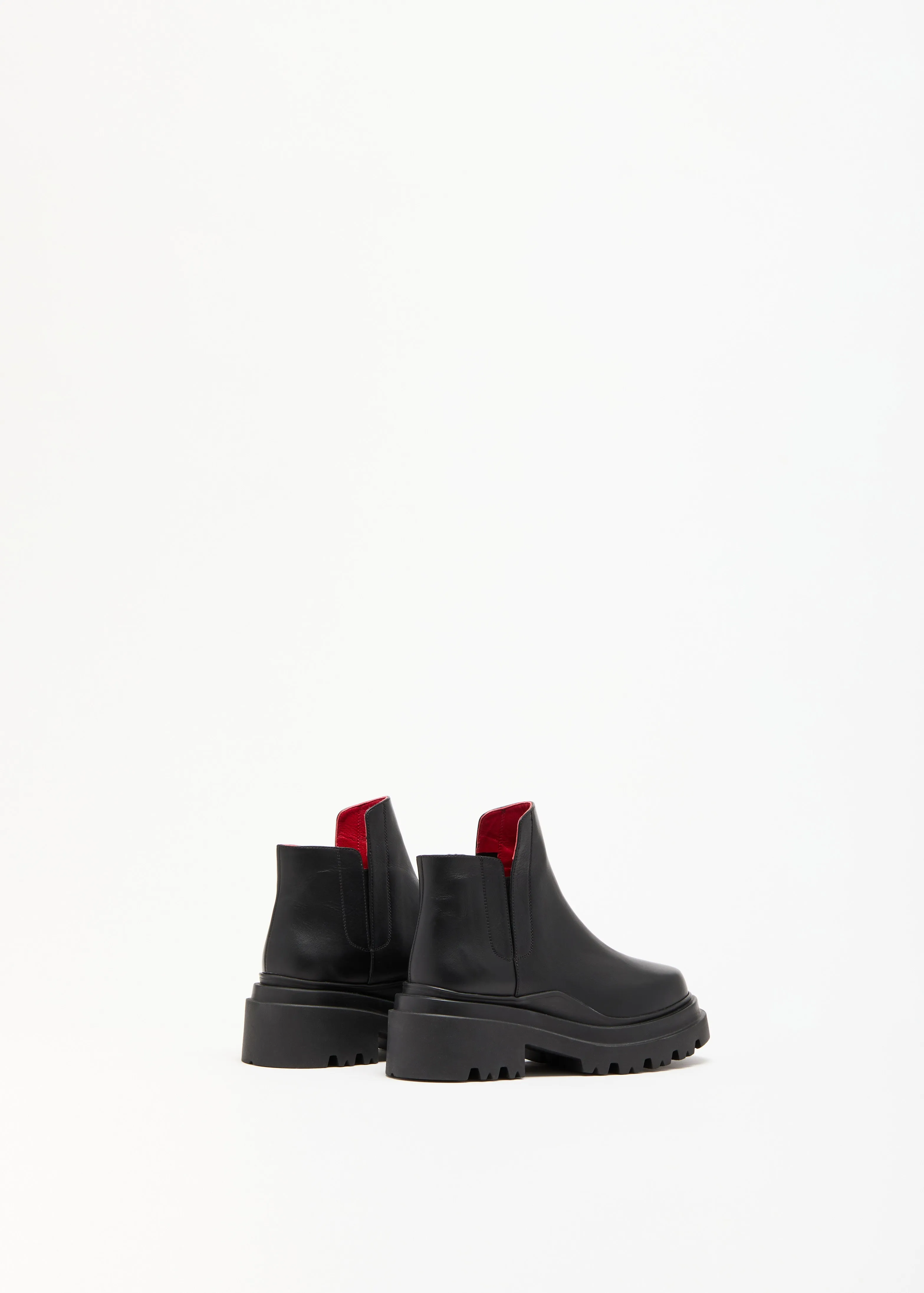 CHUNKY SOLE LEATHER ANKLE BOOTS BLACK sold by Plan C product image thumbnail 3