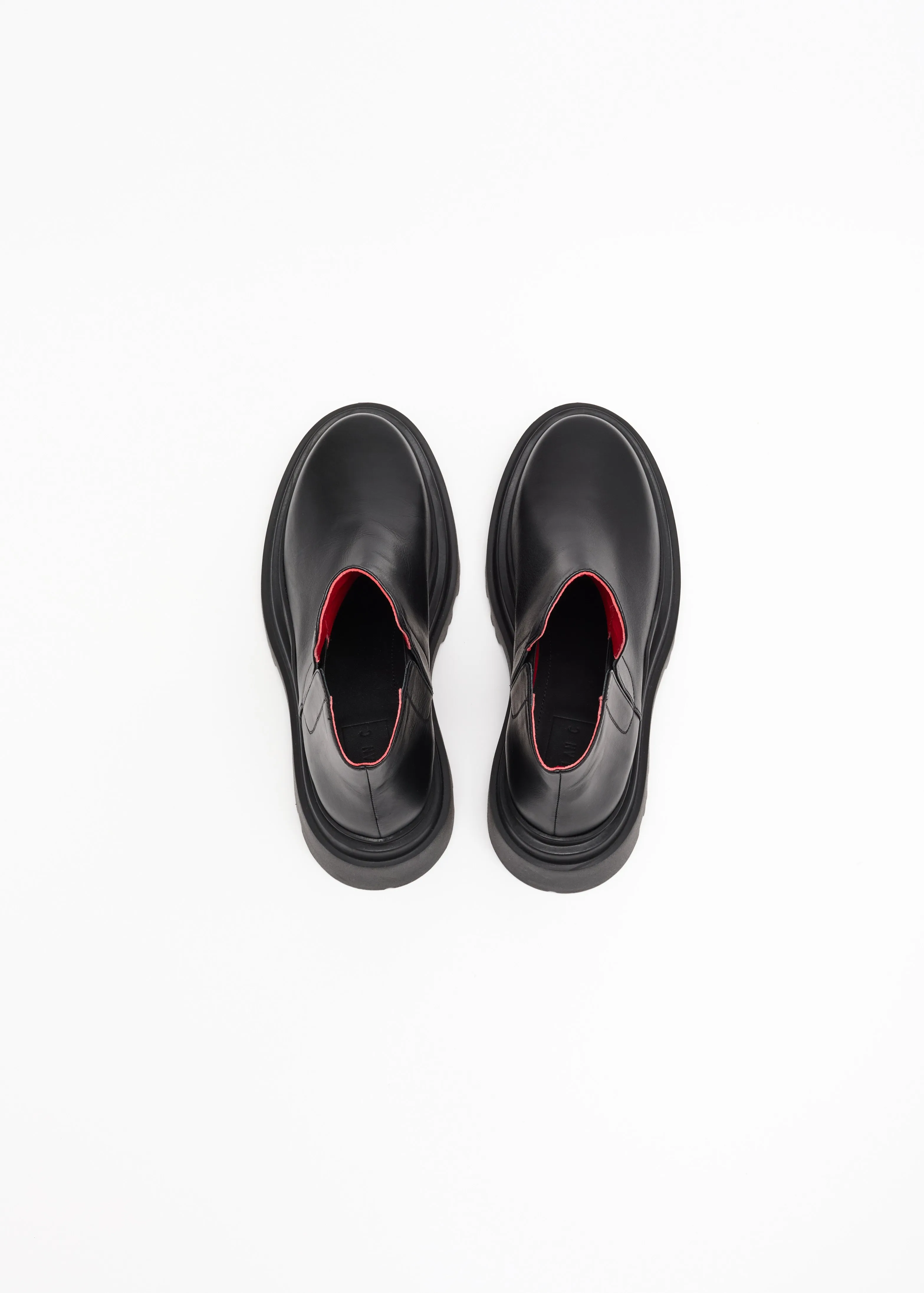 CHUNKY SOLE LEATHER ANKLE BOOTS BLACK sold by Plan C product image thumbnail 4