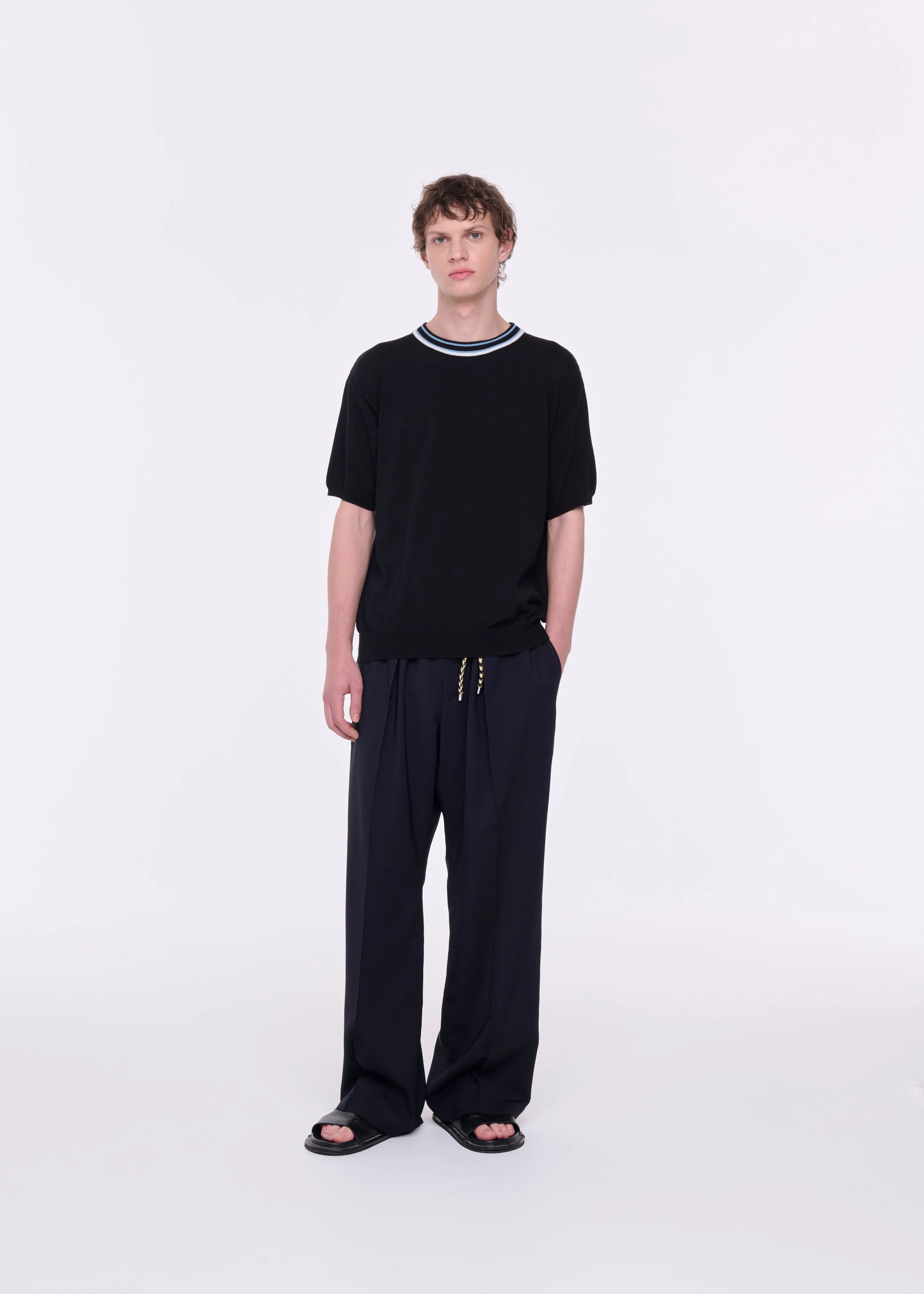 BLACK COTTON KNITTED SWEATER sold by Plan C product image thumbnail 3