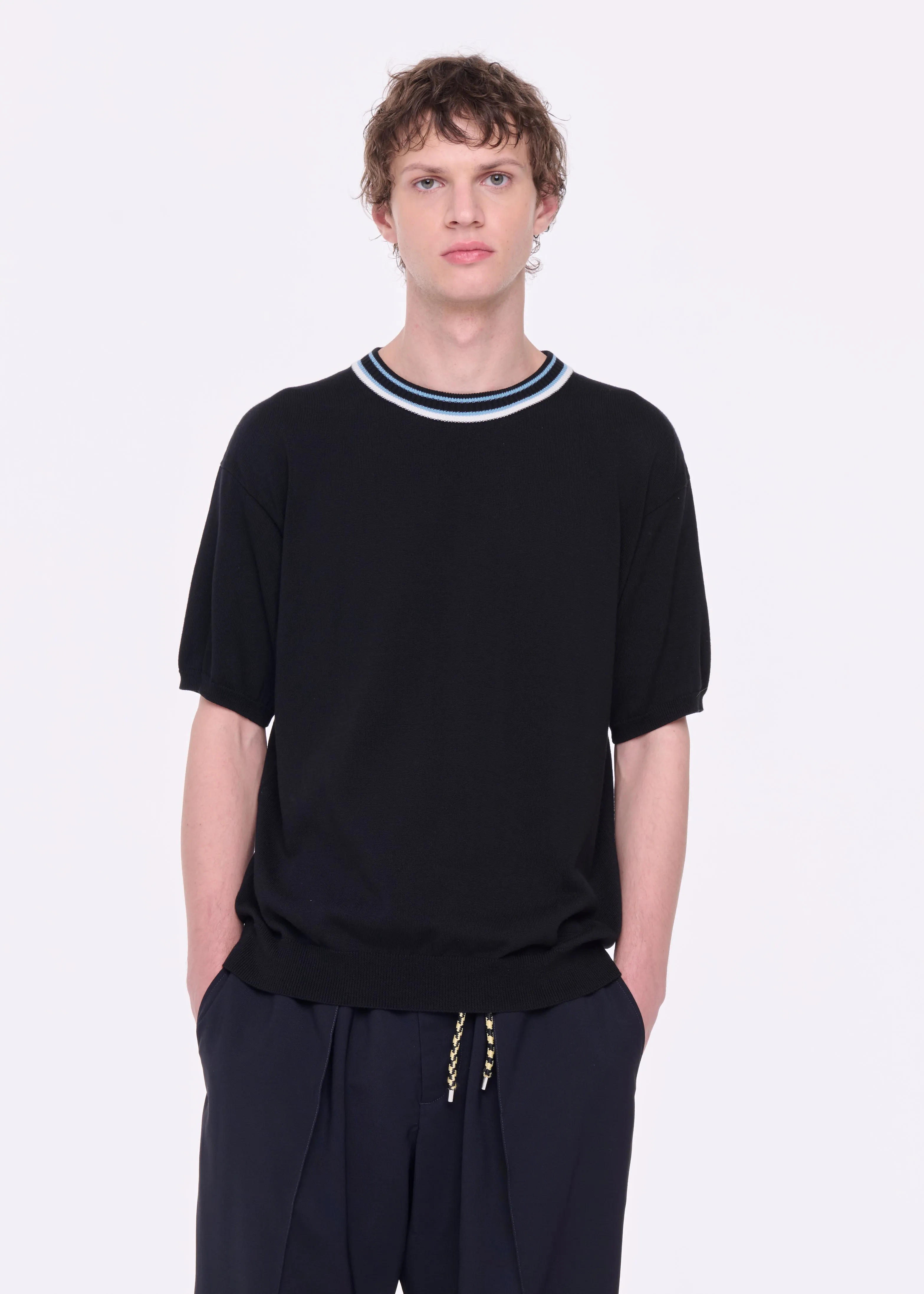 BLACK COTTON KNITTED SWEATER sold by Plan C product image thumbnail 2