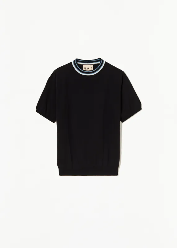 BLACK COTTON KNITTED SWEATER made by Plan C