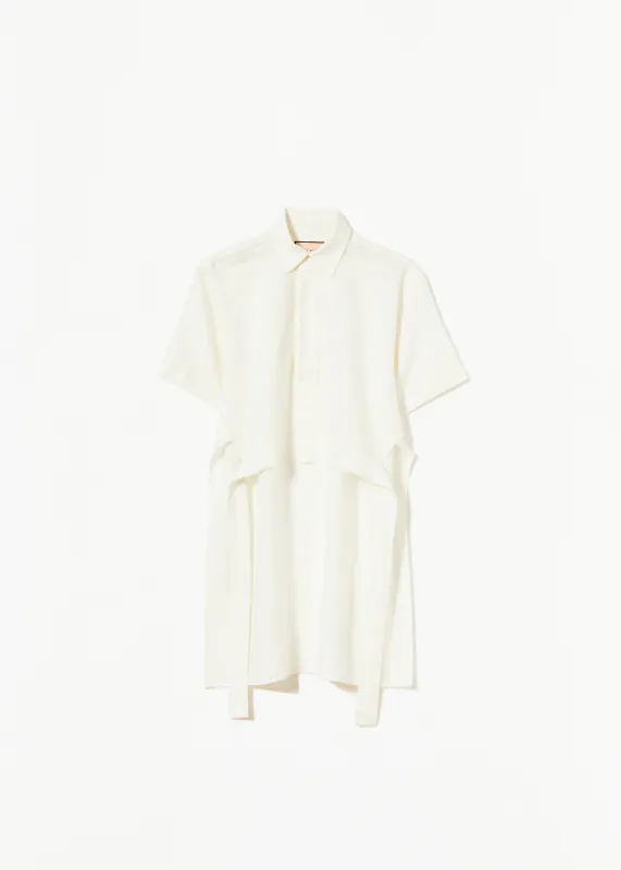 WHITE LINEN SHIRT WITH TAIL made by Plan C