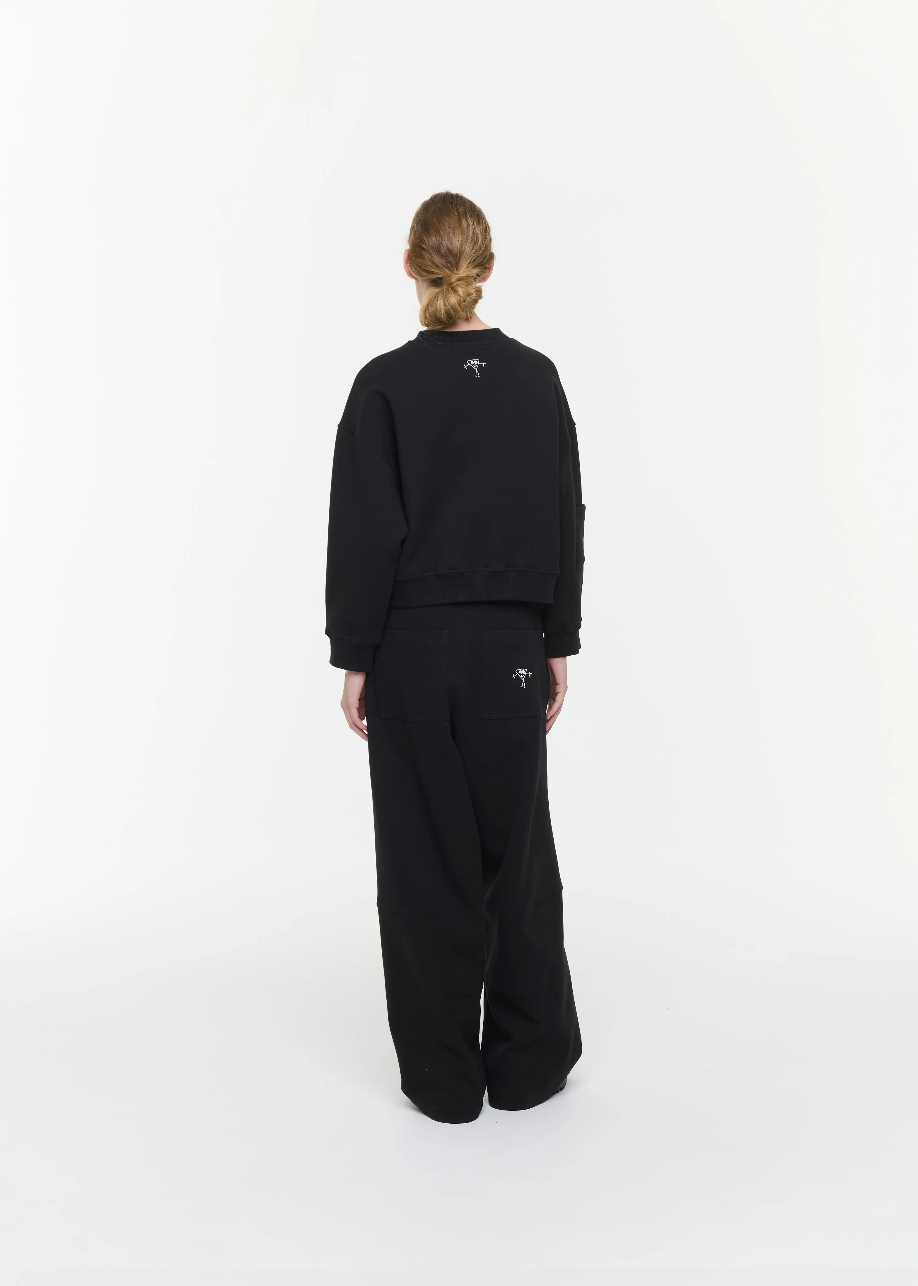 WIDE LEG BLACK FLEECE TROUSERS sold by Plan C product image thumbnail 5