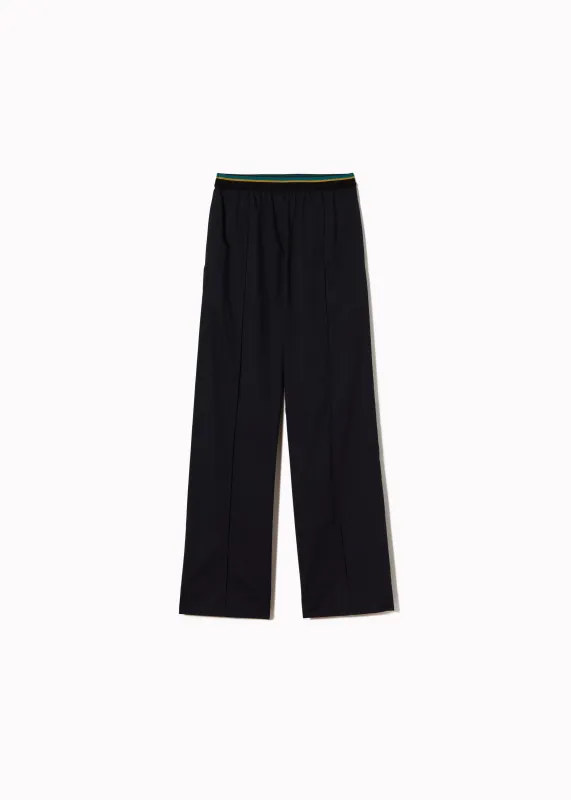 BLUE BLACK POPELINE TROUSERS made by Plan C