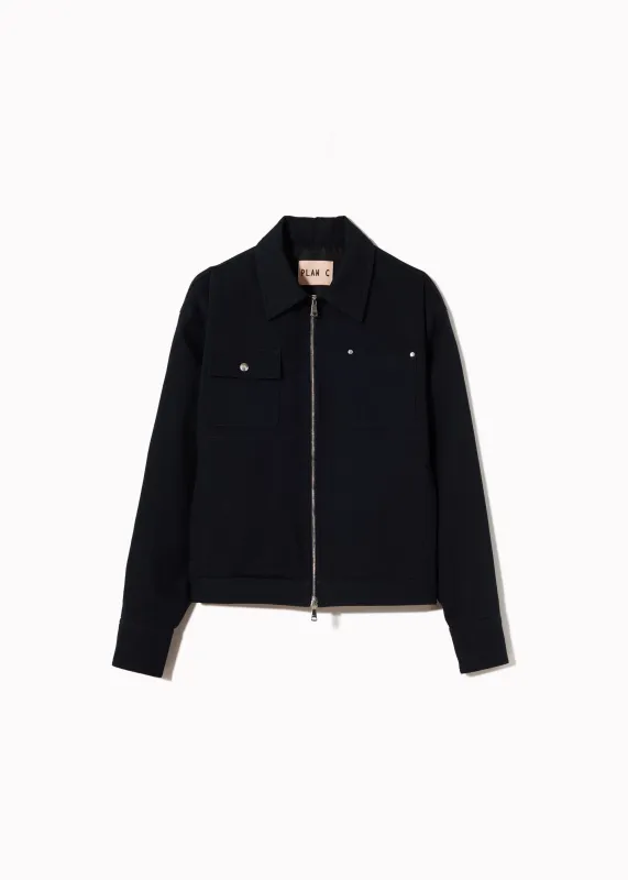 COTTON DRILL NAVY JACKET made by Plan C