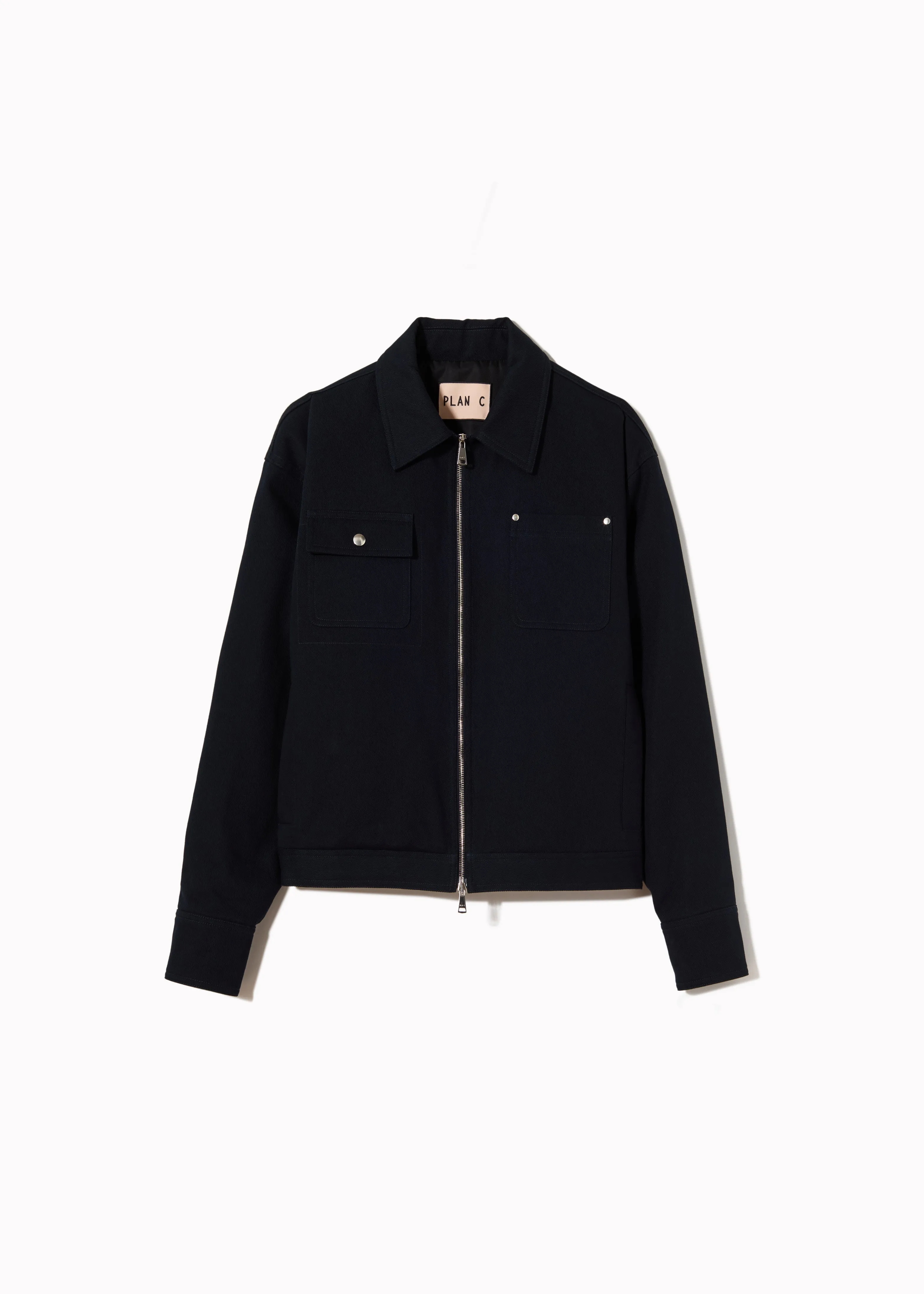 COTTON DRILL NAVY JACKET sold by Plan C
