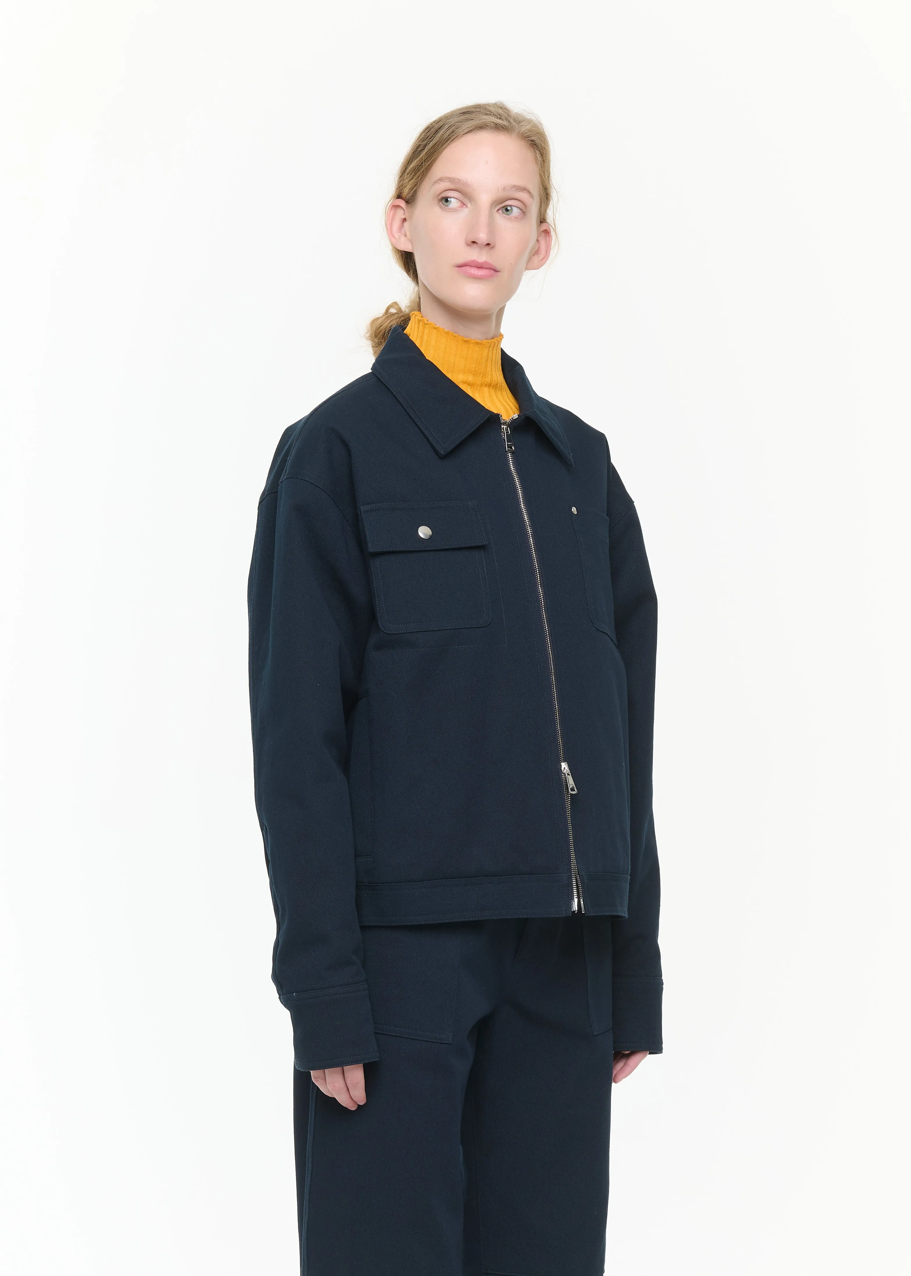 COTTON DRILL NAVY JACKET sold by Plan C product image thumbnail 4