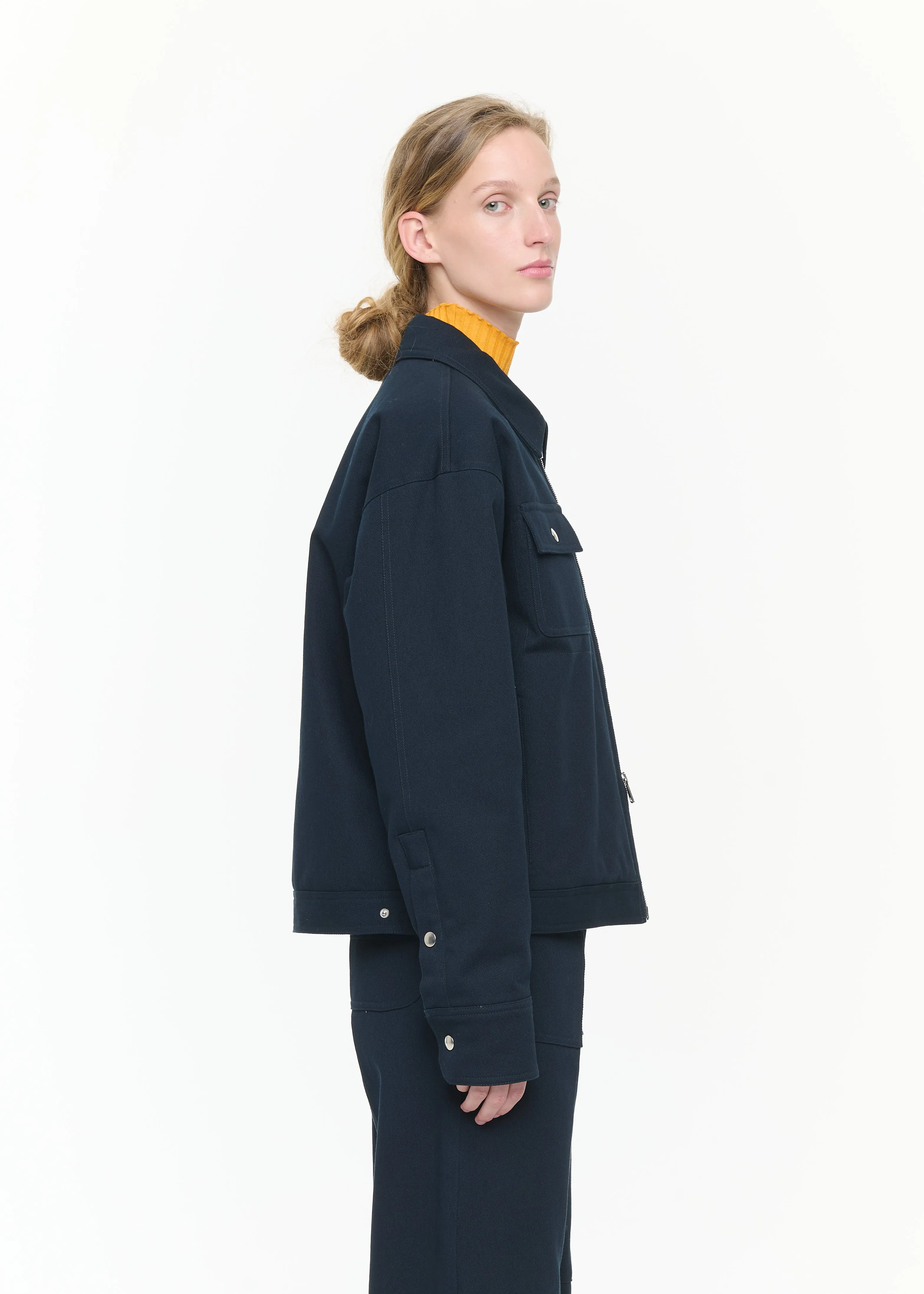 COTTON DRILL NAVY JACKET sold by Plan C product image thumbnail 5
