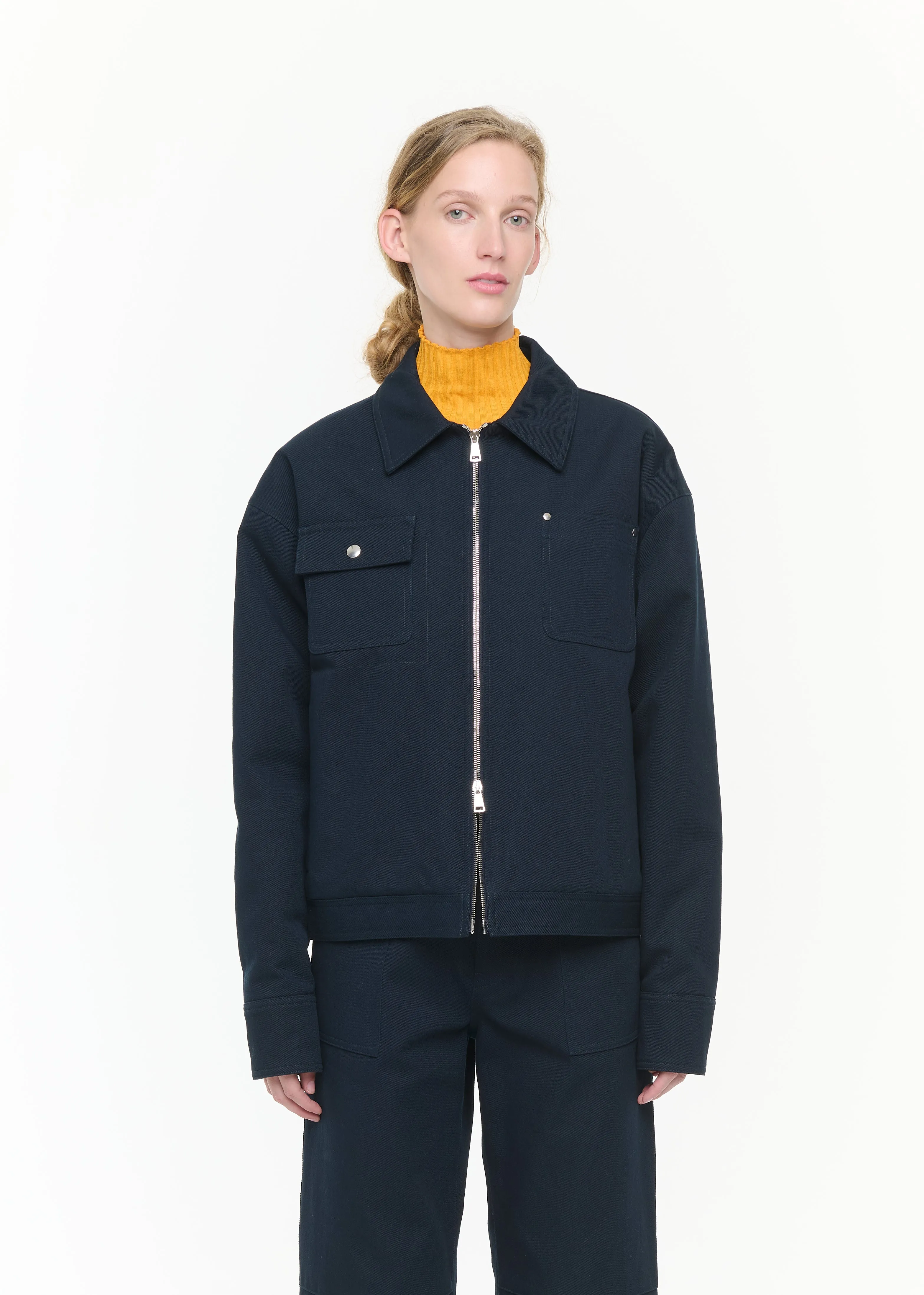 COTTON DRILL NAVY JACKET sold by Plan C product image thumbnail 3