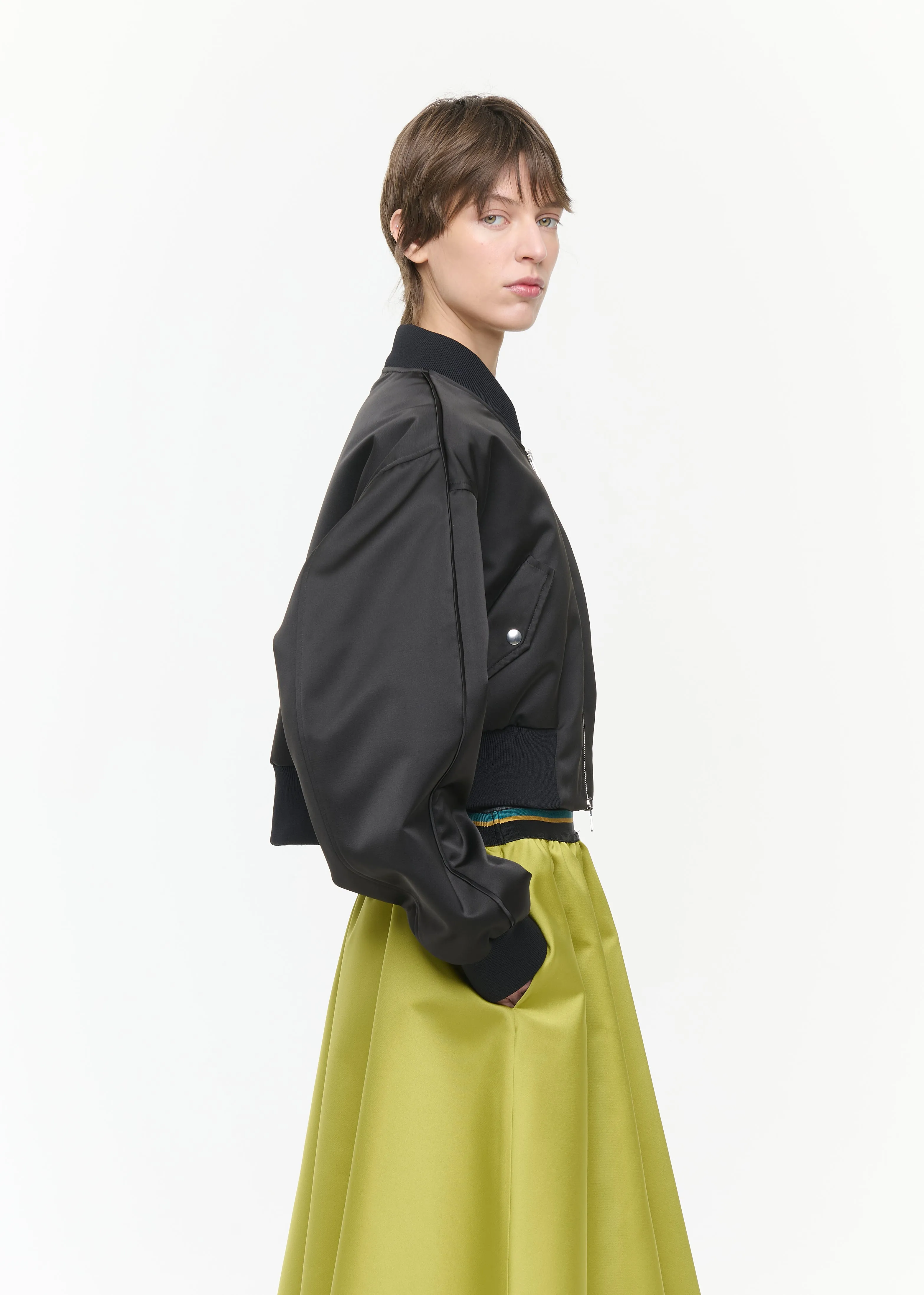 CROPPED DUCHESSE BOMBER JACKET sold by Plan C product image thumbnail 4