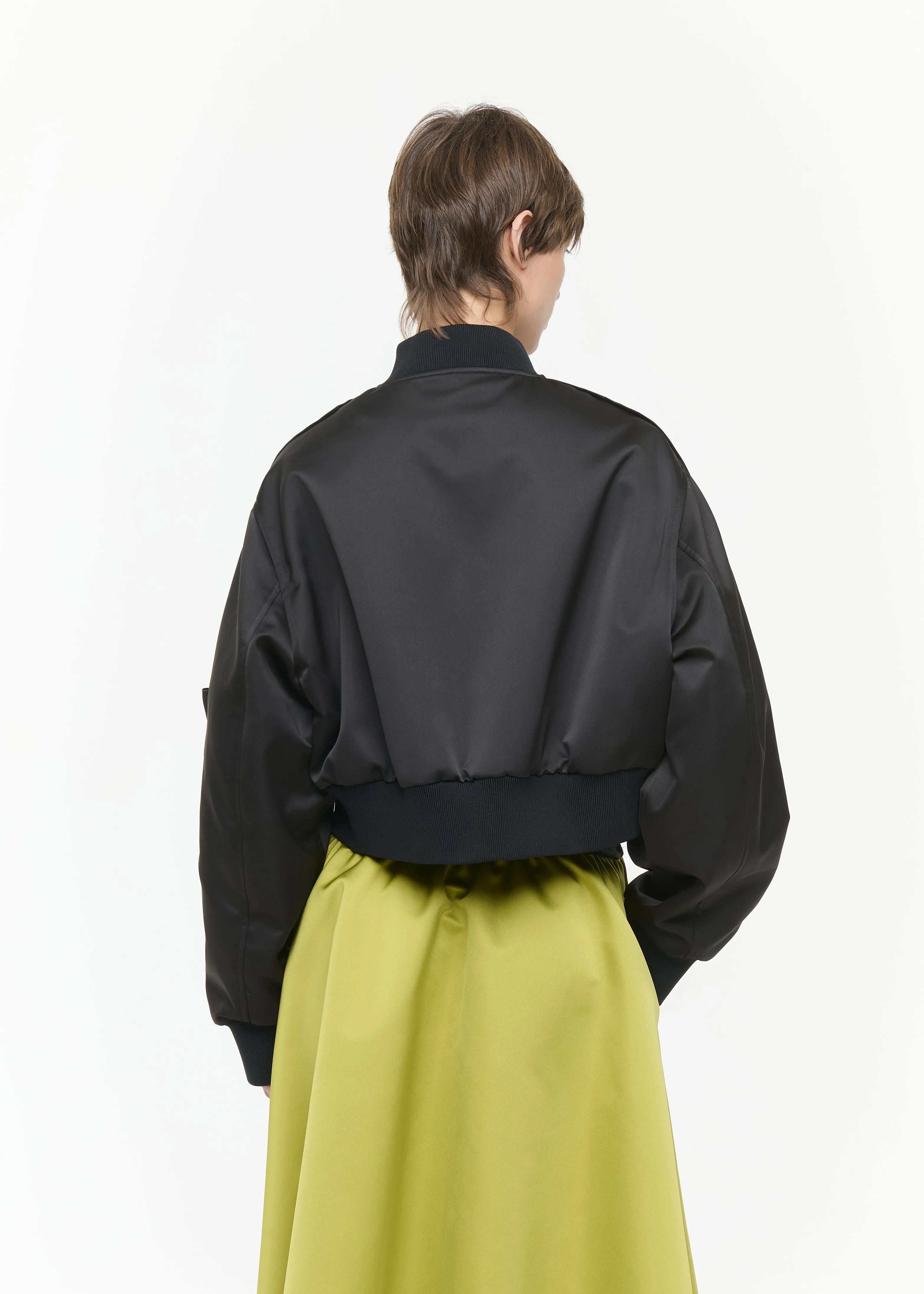 CROPPED DUCHESSE BOMBER JACKET sold by Plan C product image thumbnail 5