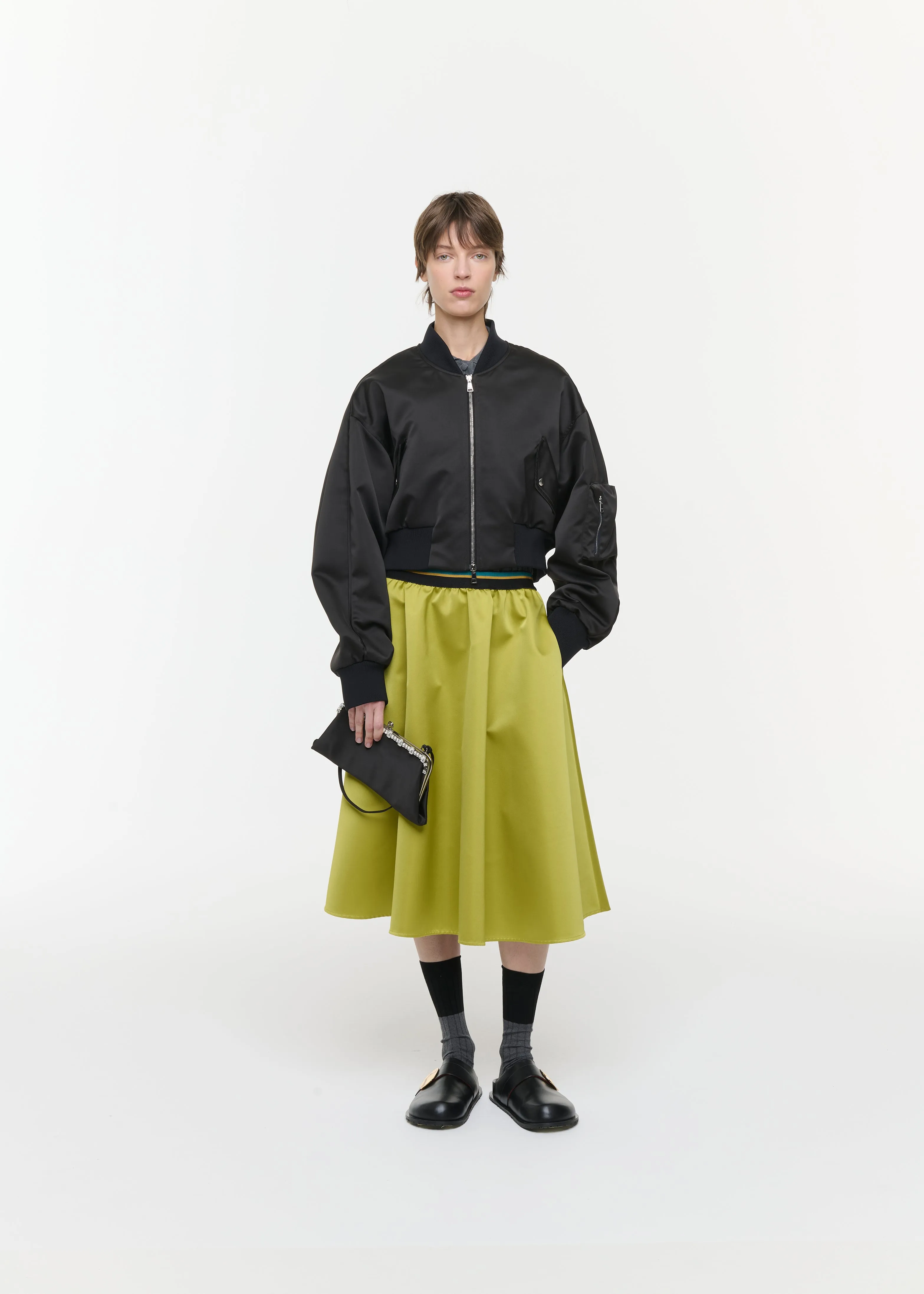 CROPPED DUCHESSE BOMBER JACKET sold by Plan C product image thumbnail 2