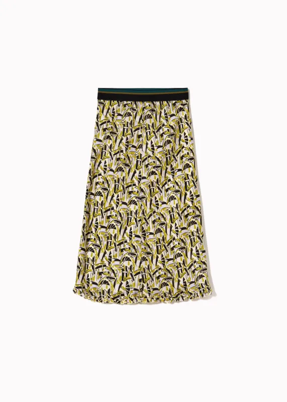 PRINTED SILK HABOUTAI MIDI SKIRT made by Plan C