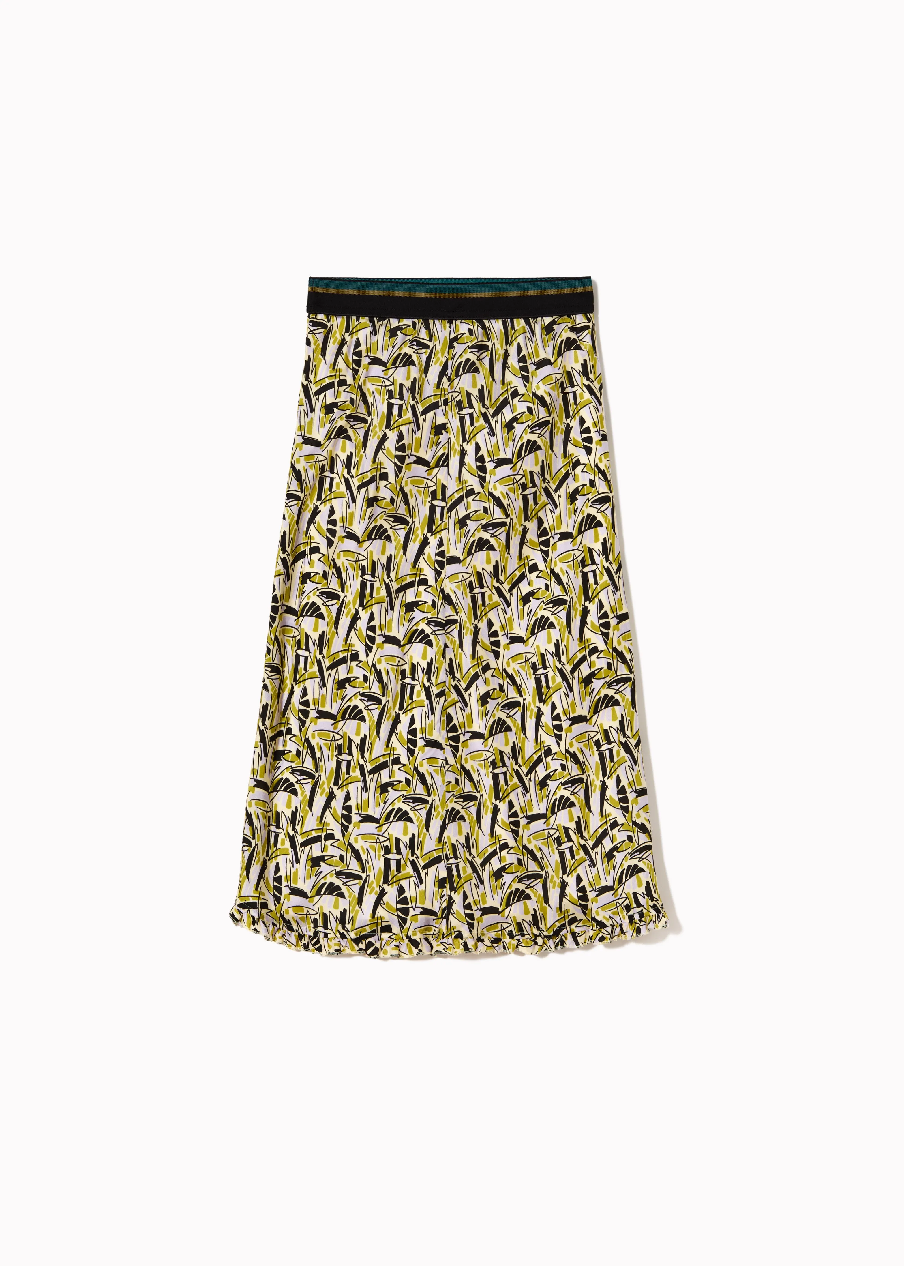 PRINTED SILK HABOUTAI MIDI SKIRT sold by Plan C