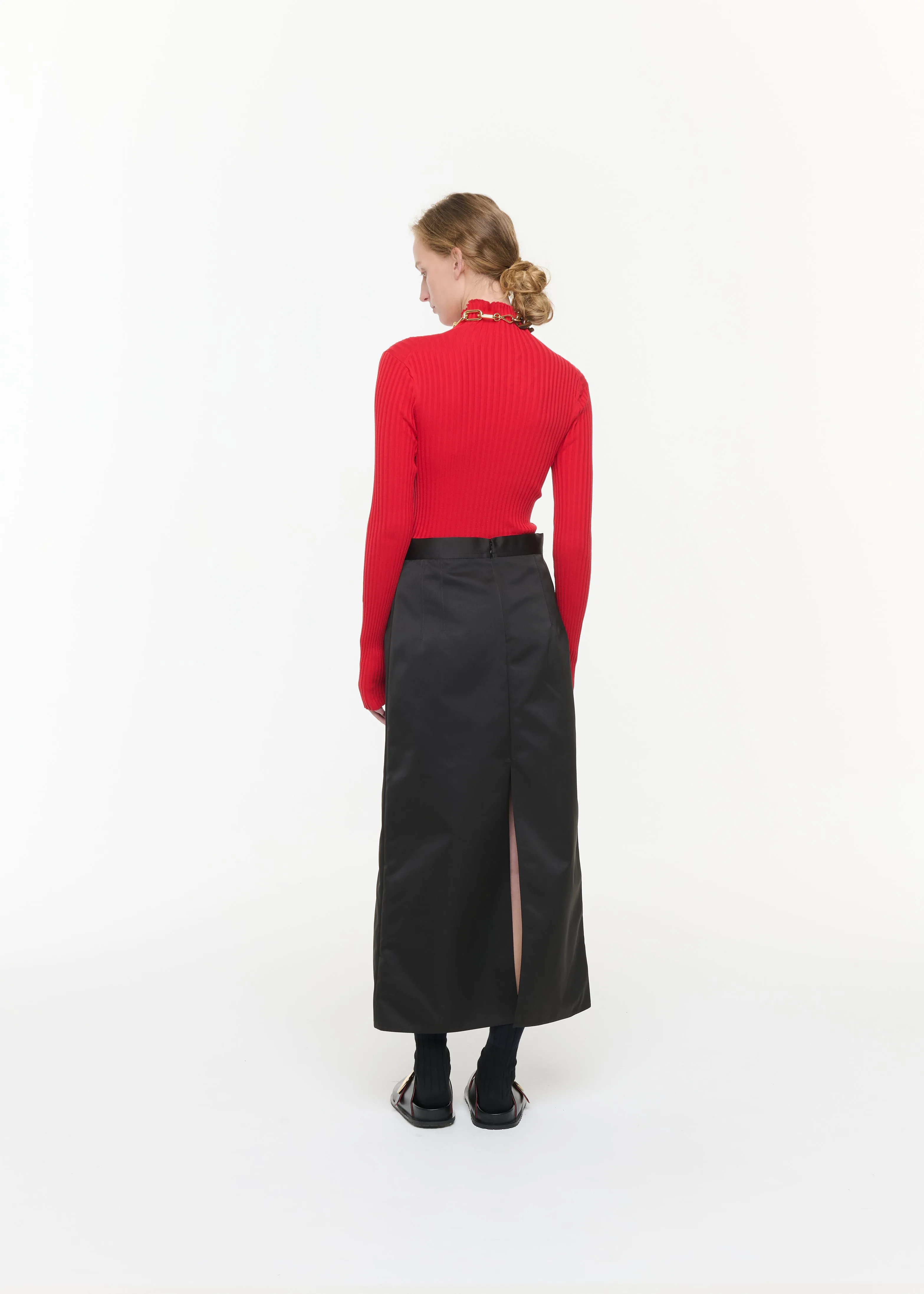 BLACK DUCHESSE STRAIGHT CUT LONG SKIRT sold by Plan C product image thumbnail 5