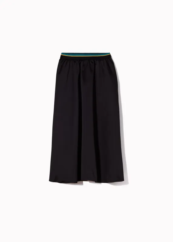 BLACK DUCHESSE A LINE MIDI SKIRT made by Plan C