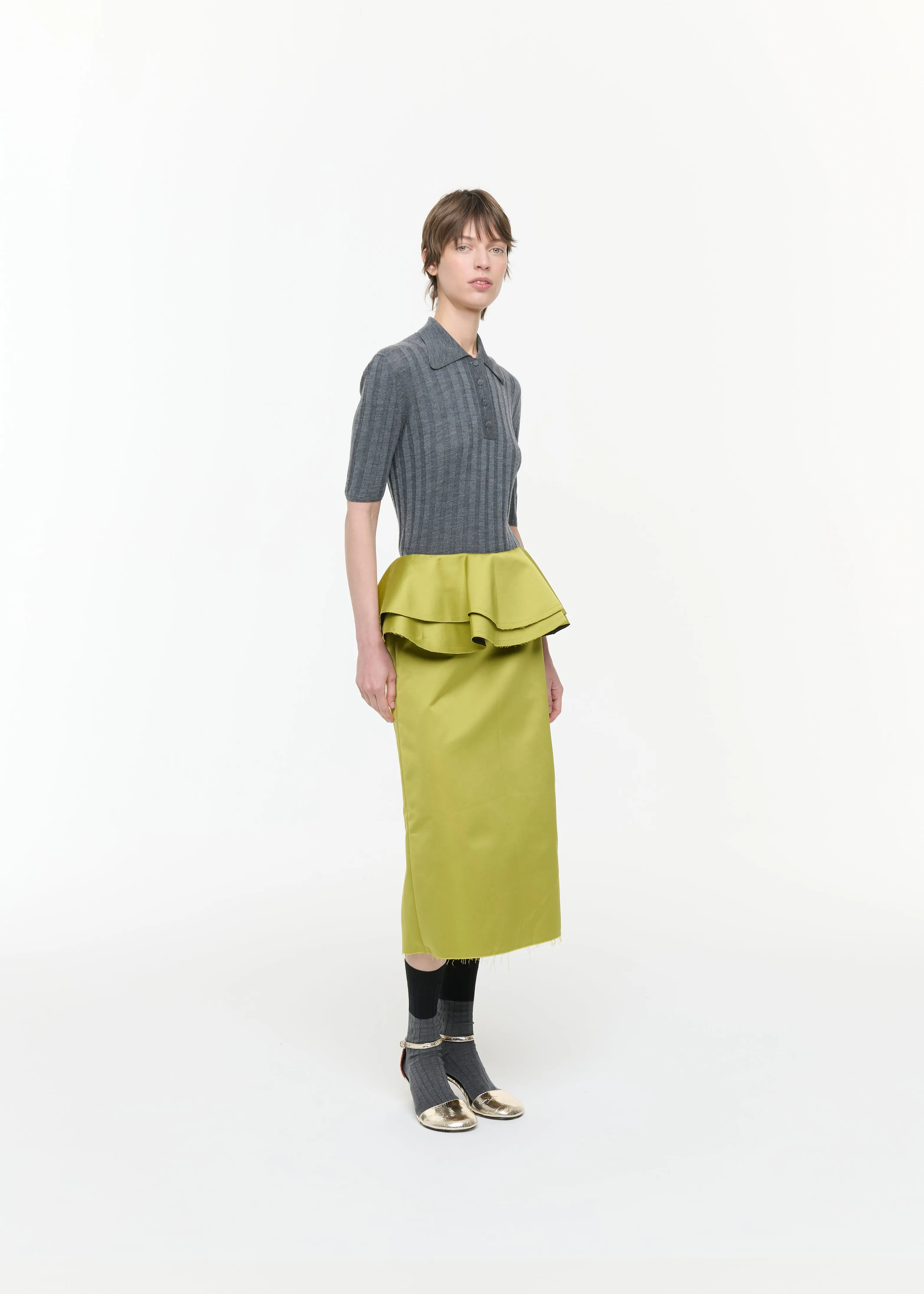 CITRON MIDI DUCHESSE SKIRT WITH RUFFLED WAIST sold by Plan C product image thumbnail 3