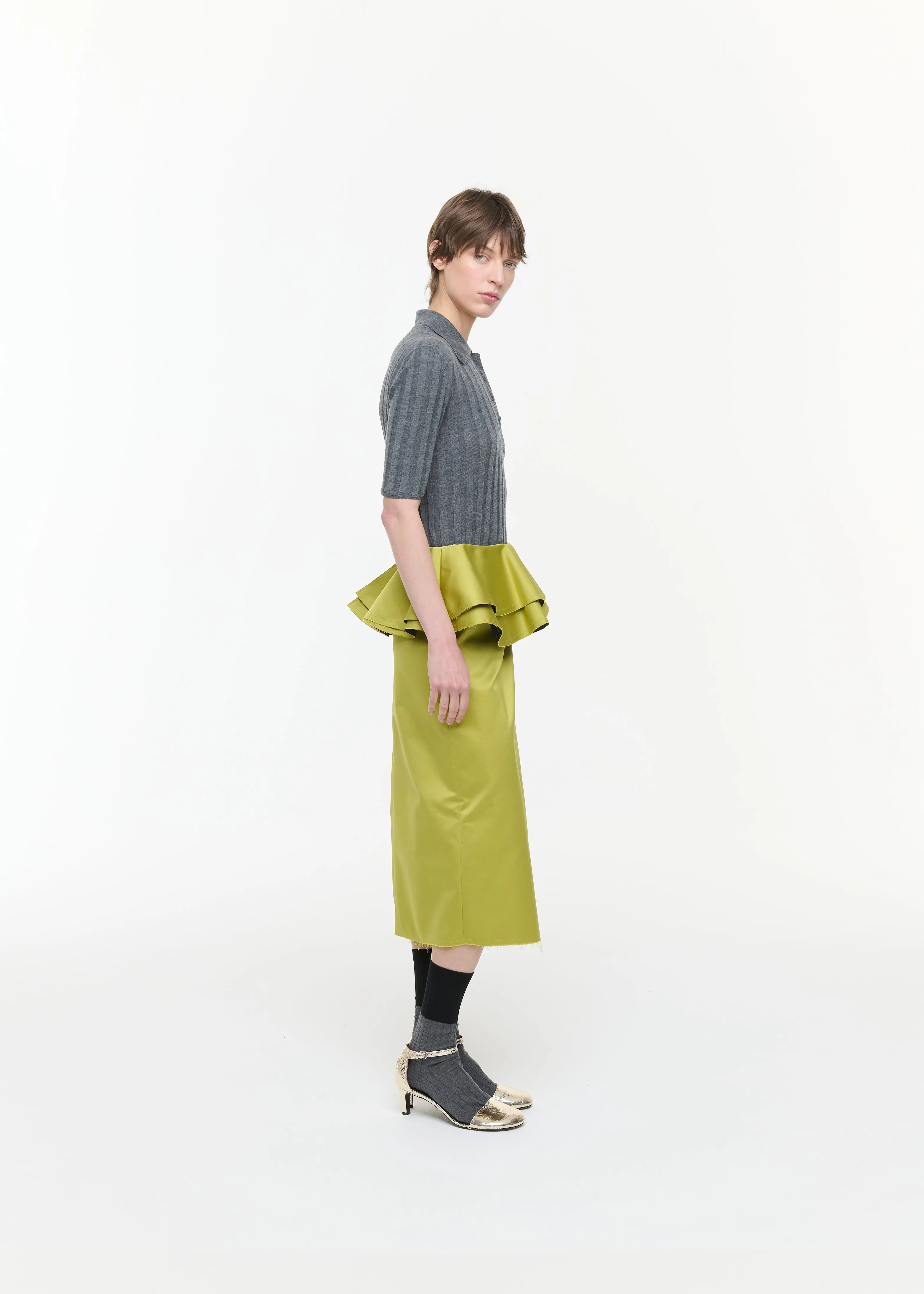 CITRON MIDI DUCHESSE SKIRT WITH RUFFLED WAIST sold by Plan C product image thumbnail 4