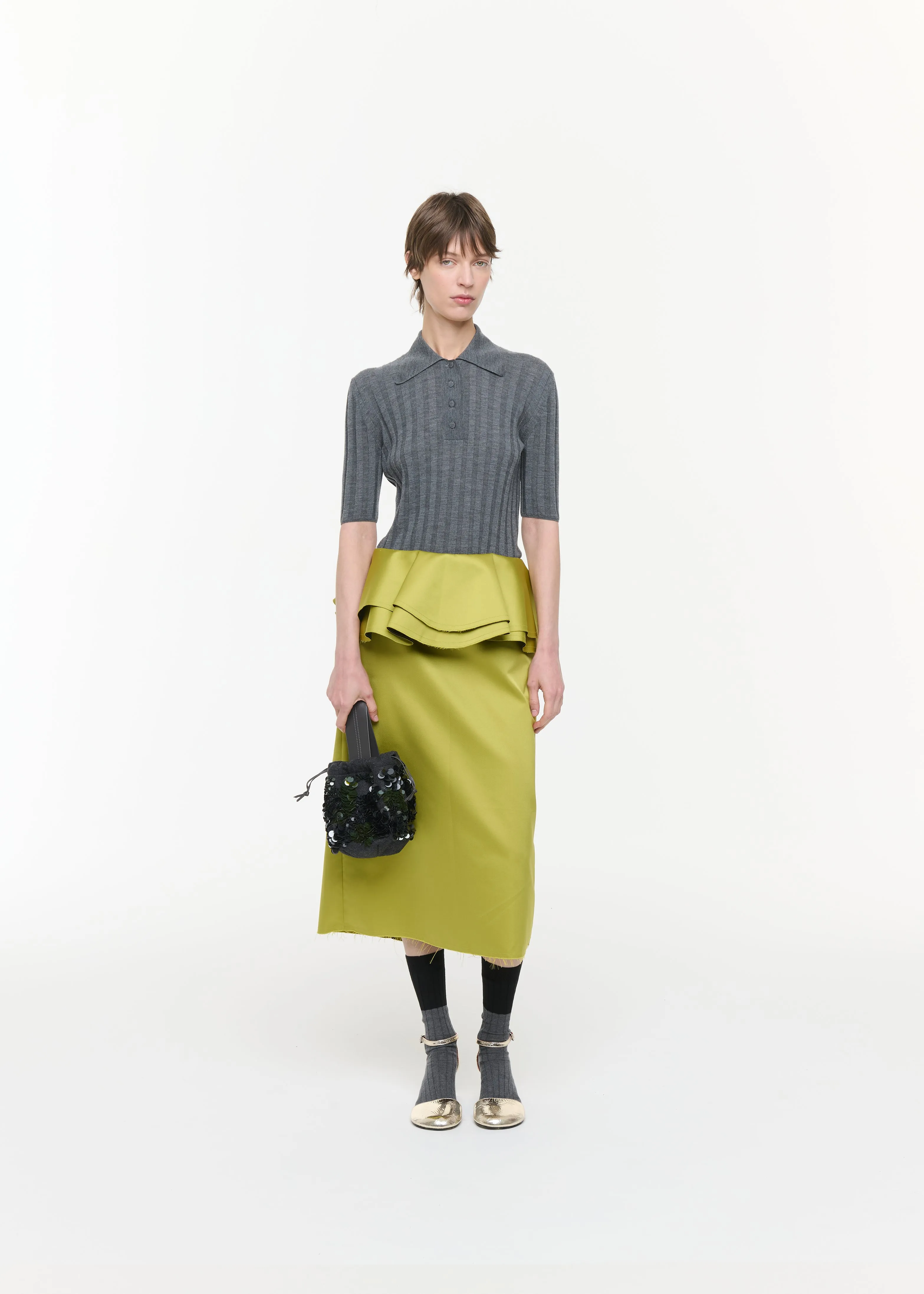 CITRON MIDI DUCHESSE SKIRT WITH RUFFLED WAIST sold by Plan C product image thumbnail 2