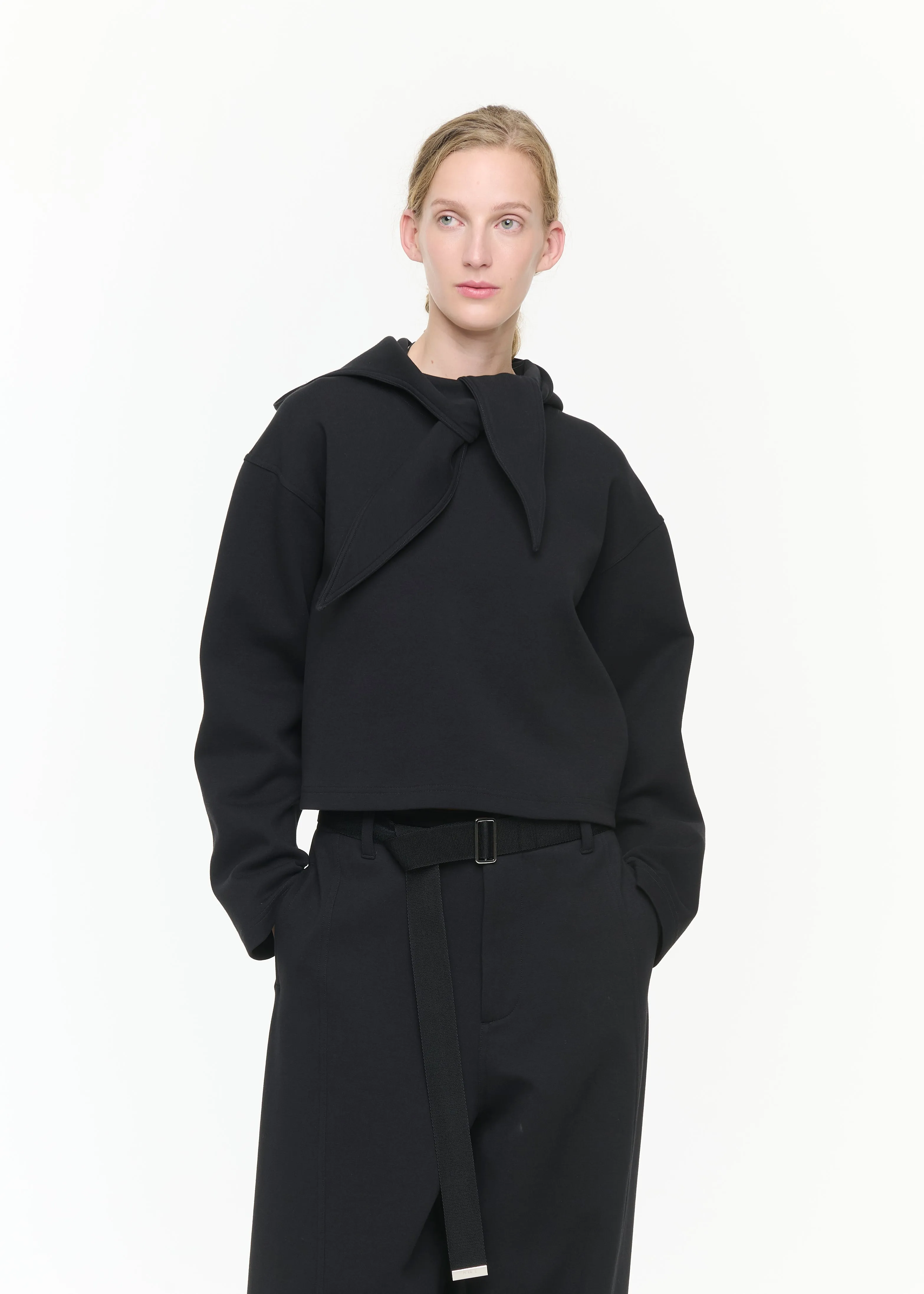 SCARF COLLAR CROPPED SWEATSHIRT sold by Plan C product image thumbnail 3