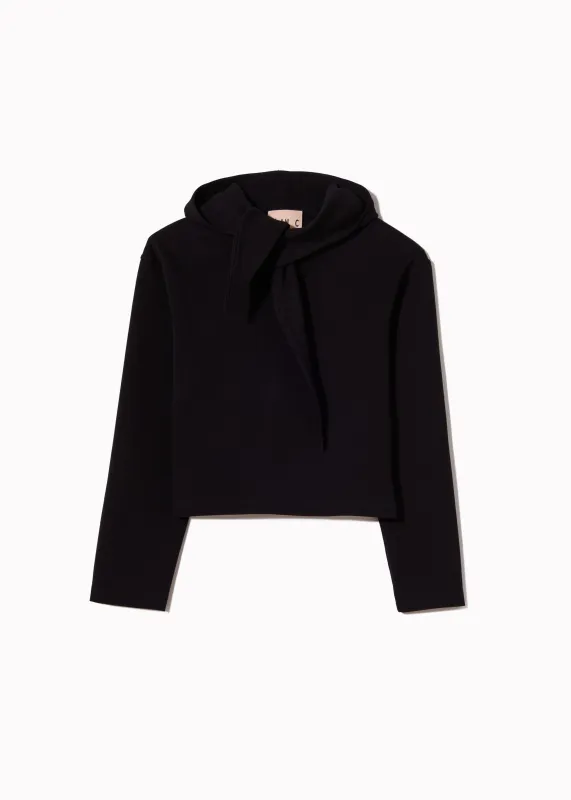 SCARF COLLAR CROPPED SWEATSHIRT made by Plan C