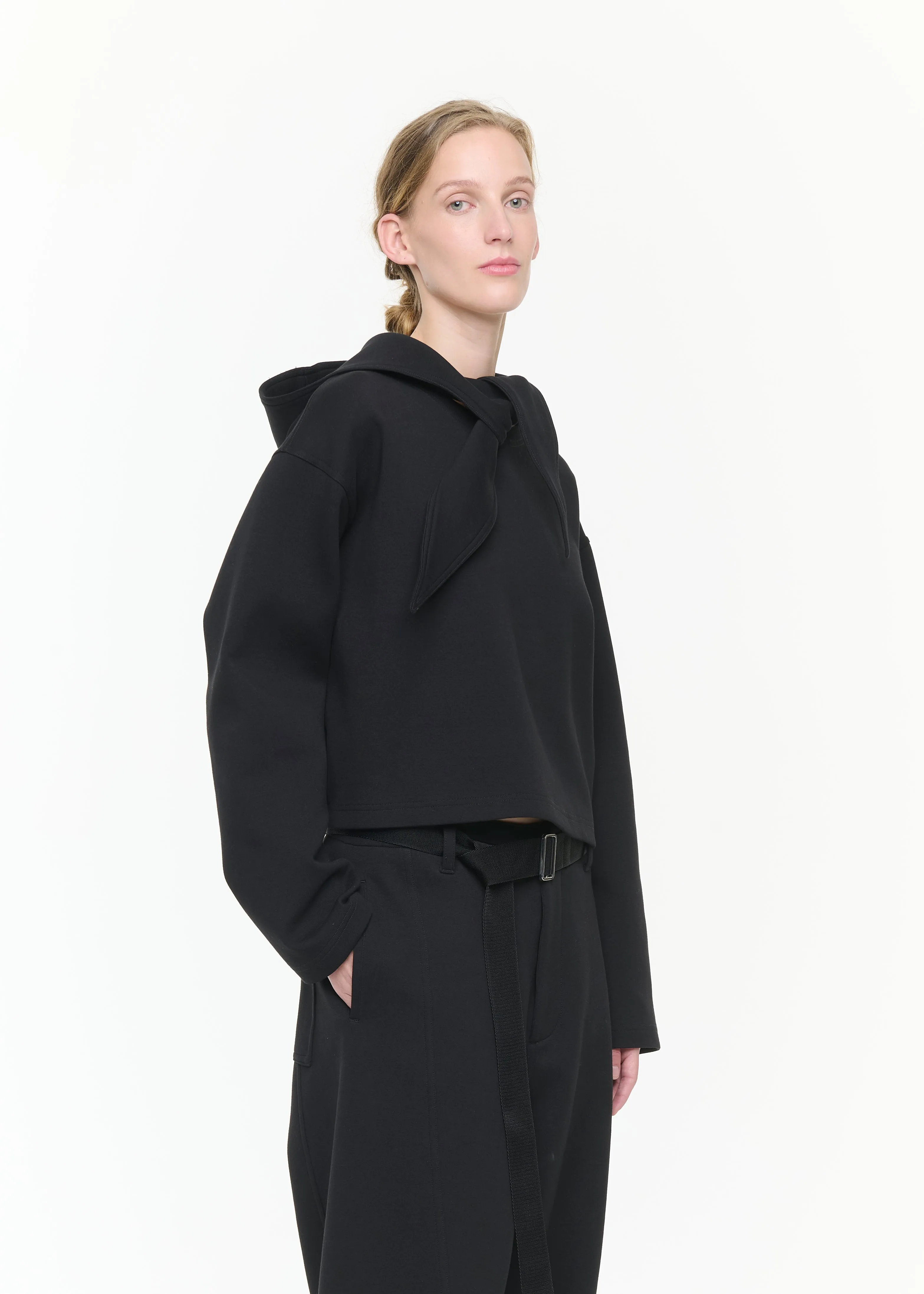 SCARF COLLAR CROPPED SWEATSHIRT sold by Plan C product image thumbnail 4