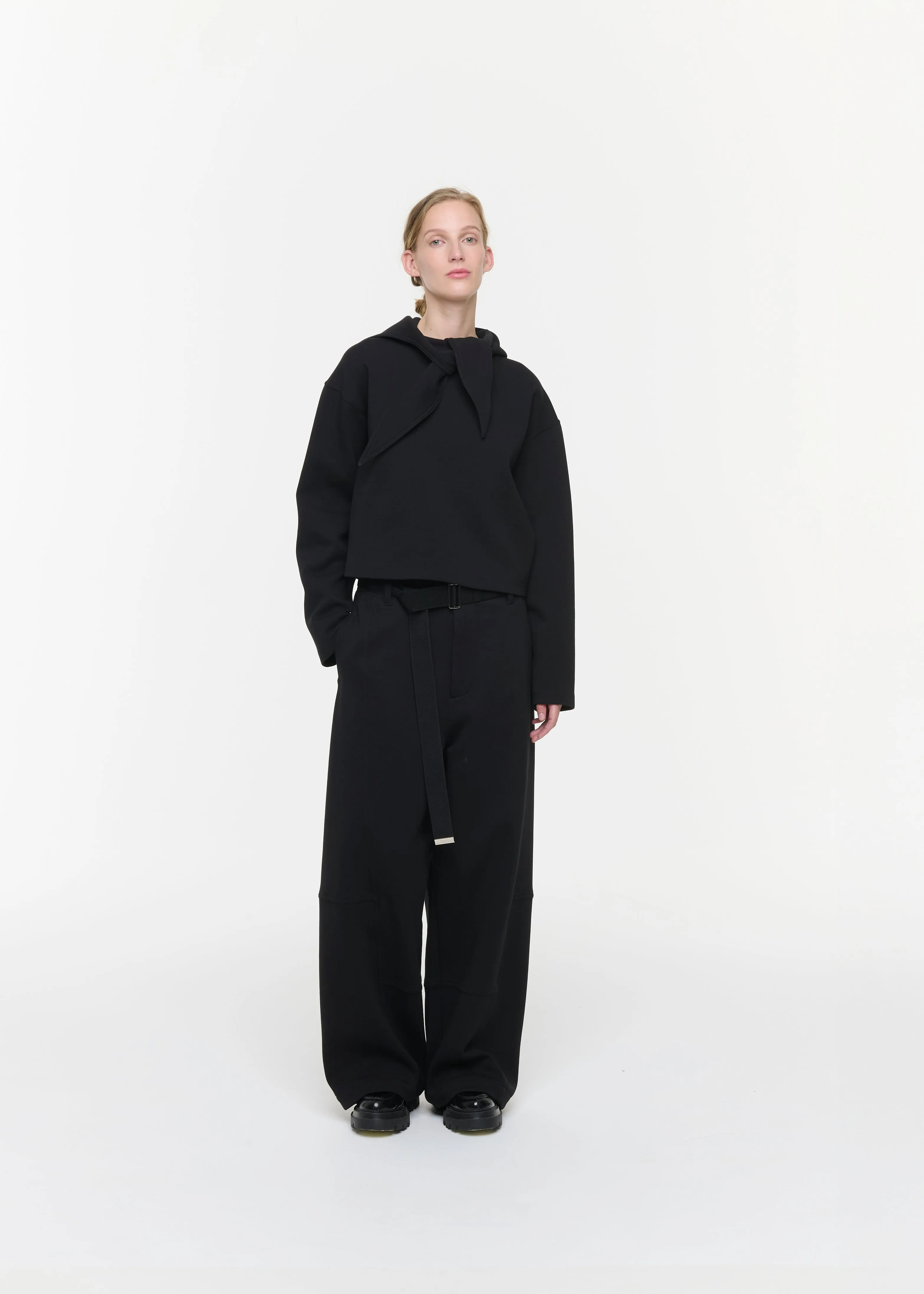 SCARF COLLAR CROPPED SWEATSHIRT sold by Plan C product image thumbnail 2