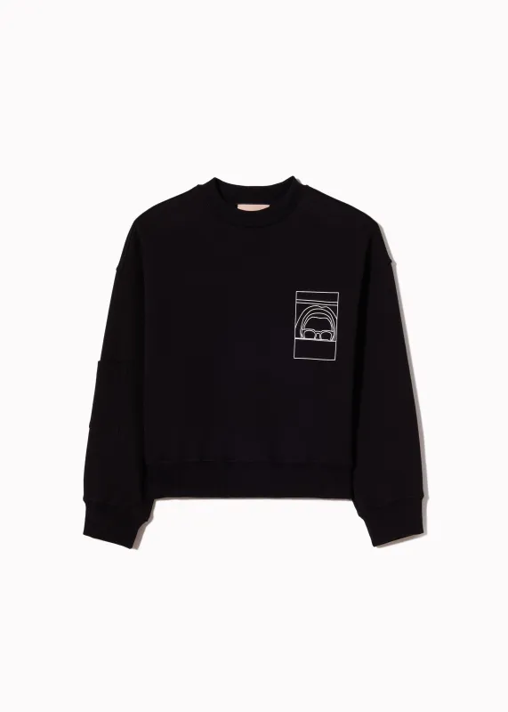 GRAPHIC UTILITY CROPPED SWEATSHIRT made by Plan C